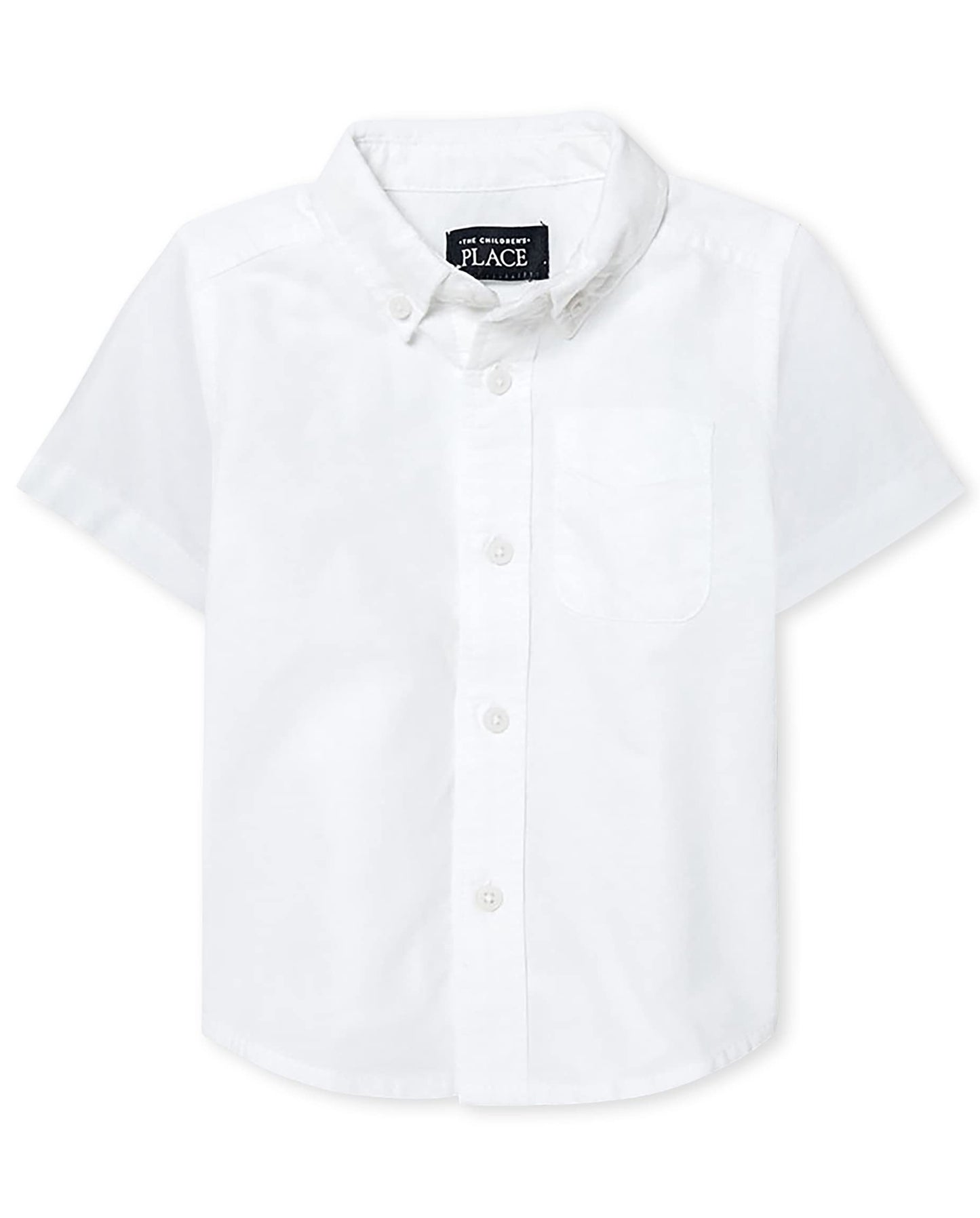 The Children's Place - Camiseta de manga corta con botones Oxford para bebé y niño pequeño - blanco - 24 meses