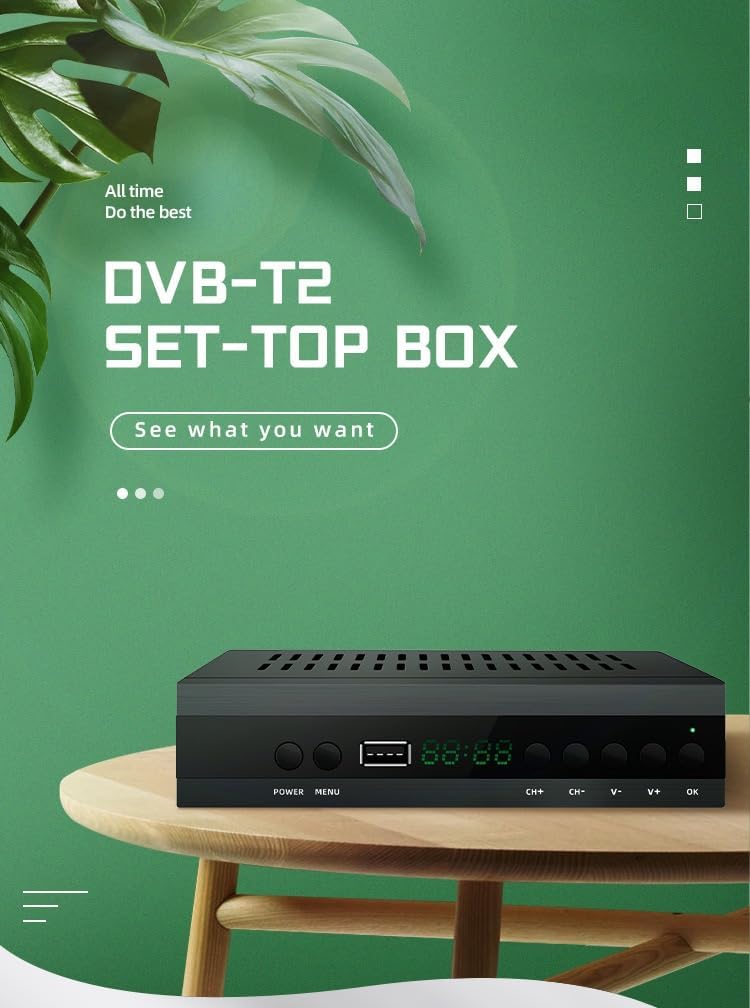 2026 Nuevo Español TDT Decodificador TV DVB-T T2 H265 HEVC FTA Full HD PVR, USB, HDMI, SCART, Sintonizador de TV Digital Terrestre, Receptor Digital de Alta definición Full HD 1080p