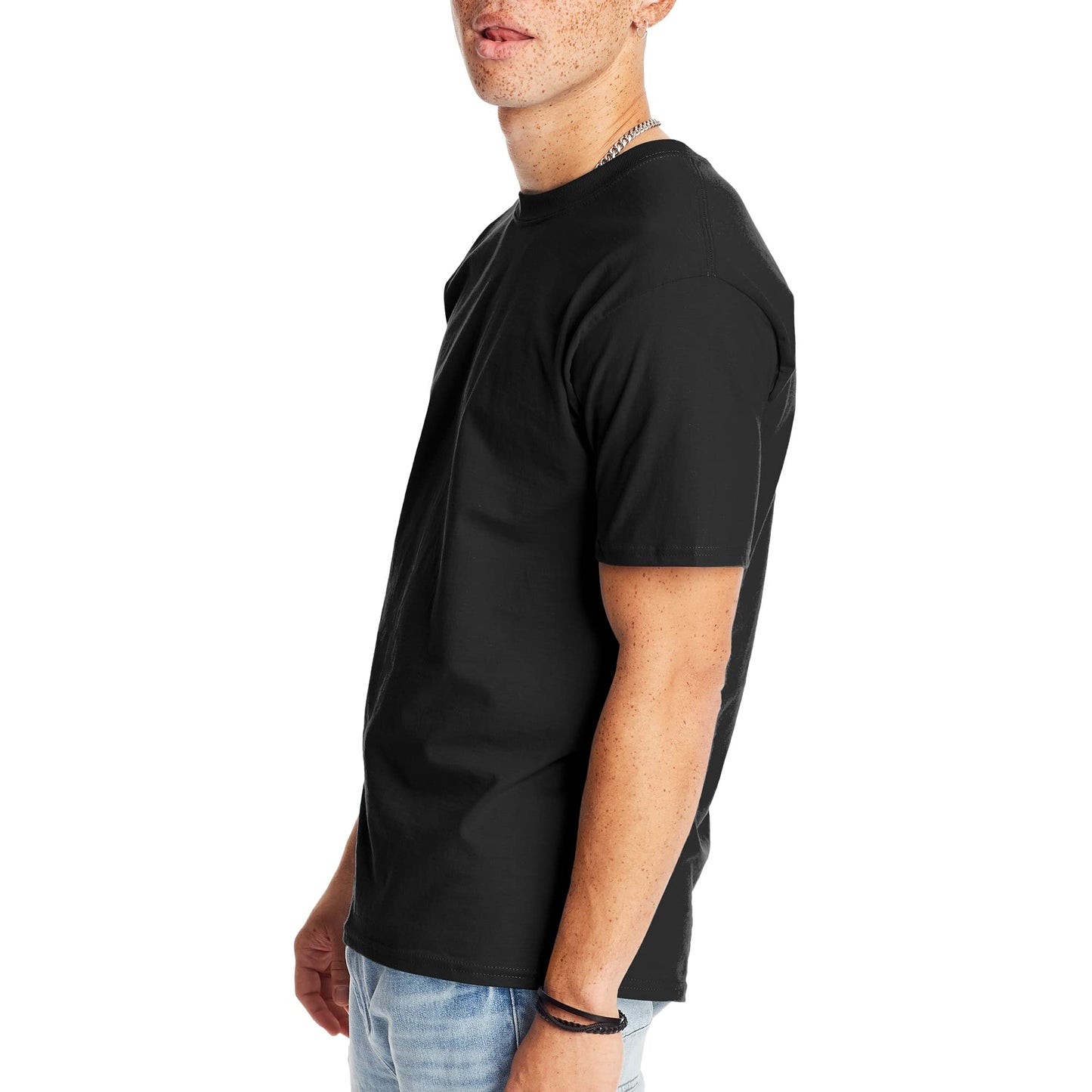 5180 HN 5180 6.1 OZ COTN BEEFY TEE BLACK L