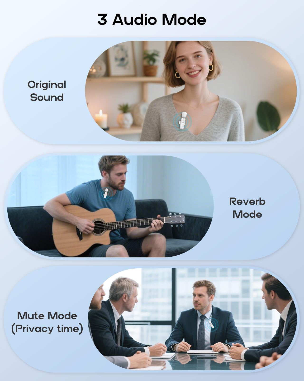 Mini micrófono inalámbrico para iPhone, paquete de 2 micrófonos Bluetooth Lavalier para grabación de video, micrófono de solapa 2 en 1 con reducción de ruido para iPad, Android, mini micrófono con