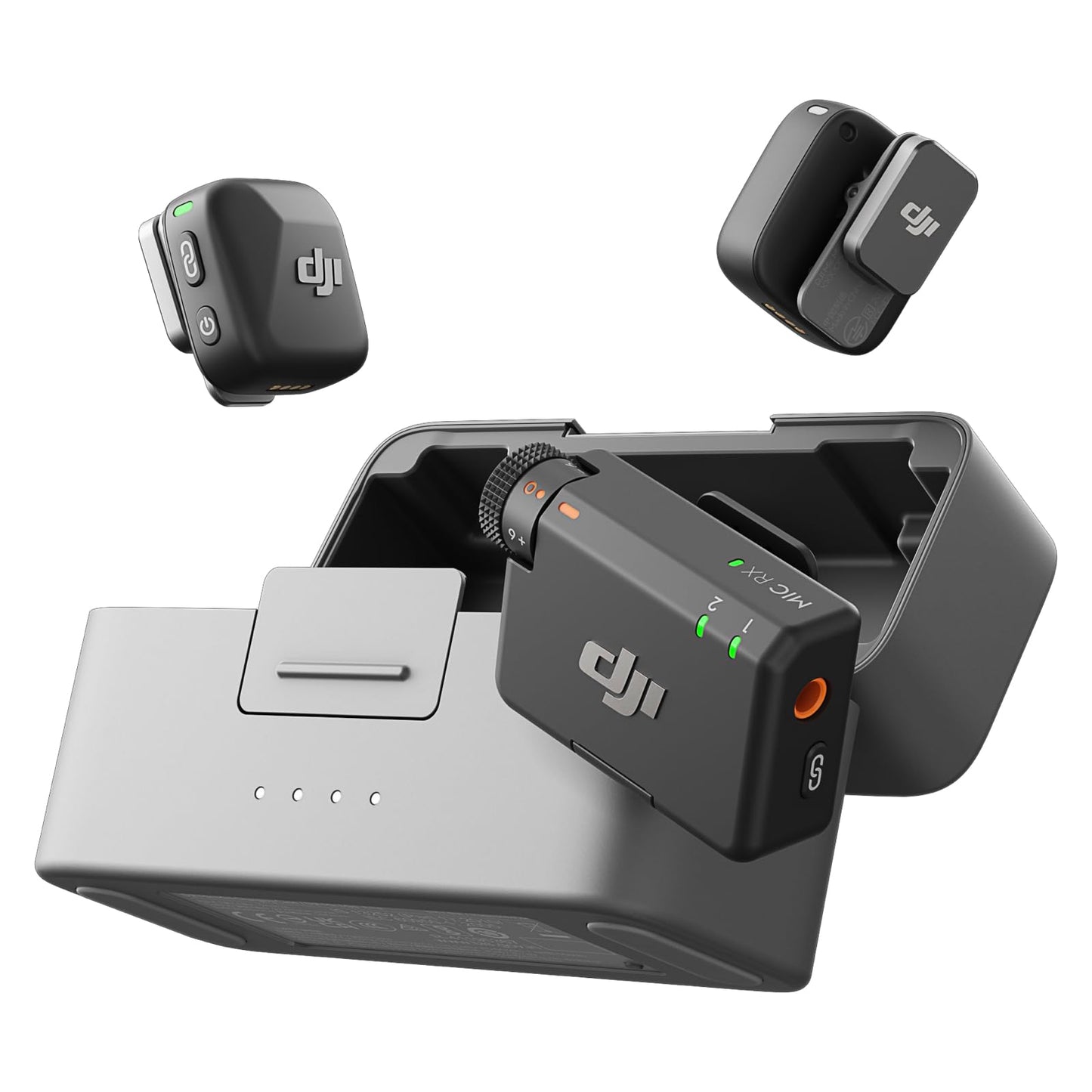 dji Mic Mini Micrófono Inalámbrico (2 TX + 1 RX + Estuche de Carga), superligero, 48 h de Uso, cancelación de Ruido, micrófono inalámbrico Profesional para cámaras/iPhone/Android, Vlogs, Streaming