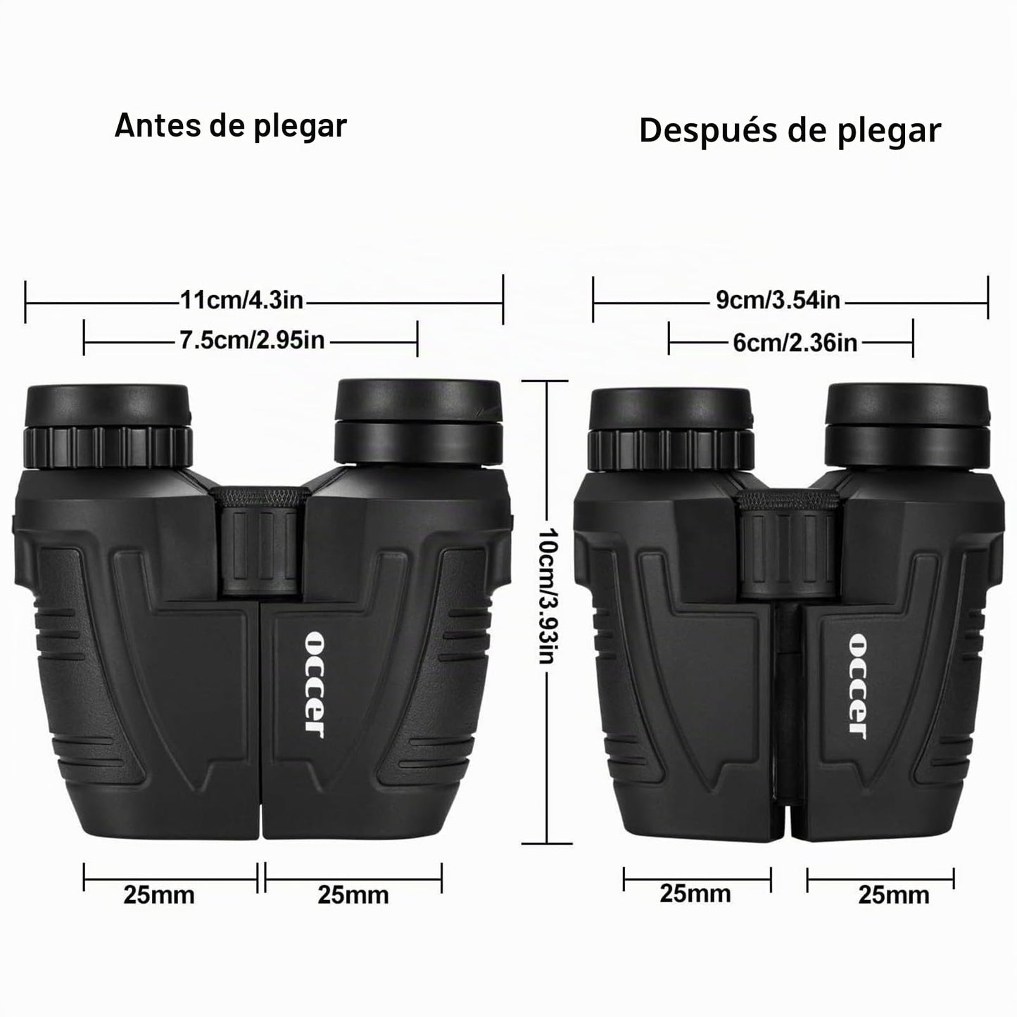 Prismáticos compactos de 12 x 25 Pulgadas con visión Nocturna con Poca luz, Gran Ocular Impermeable para Adultos y niños, prismáticos de Alta Potencia de fácil Enfoque para observación de Aves, Caza