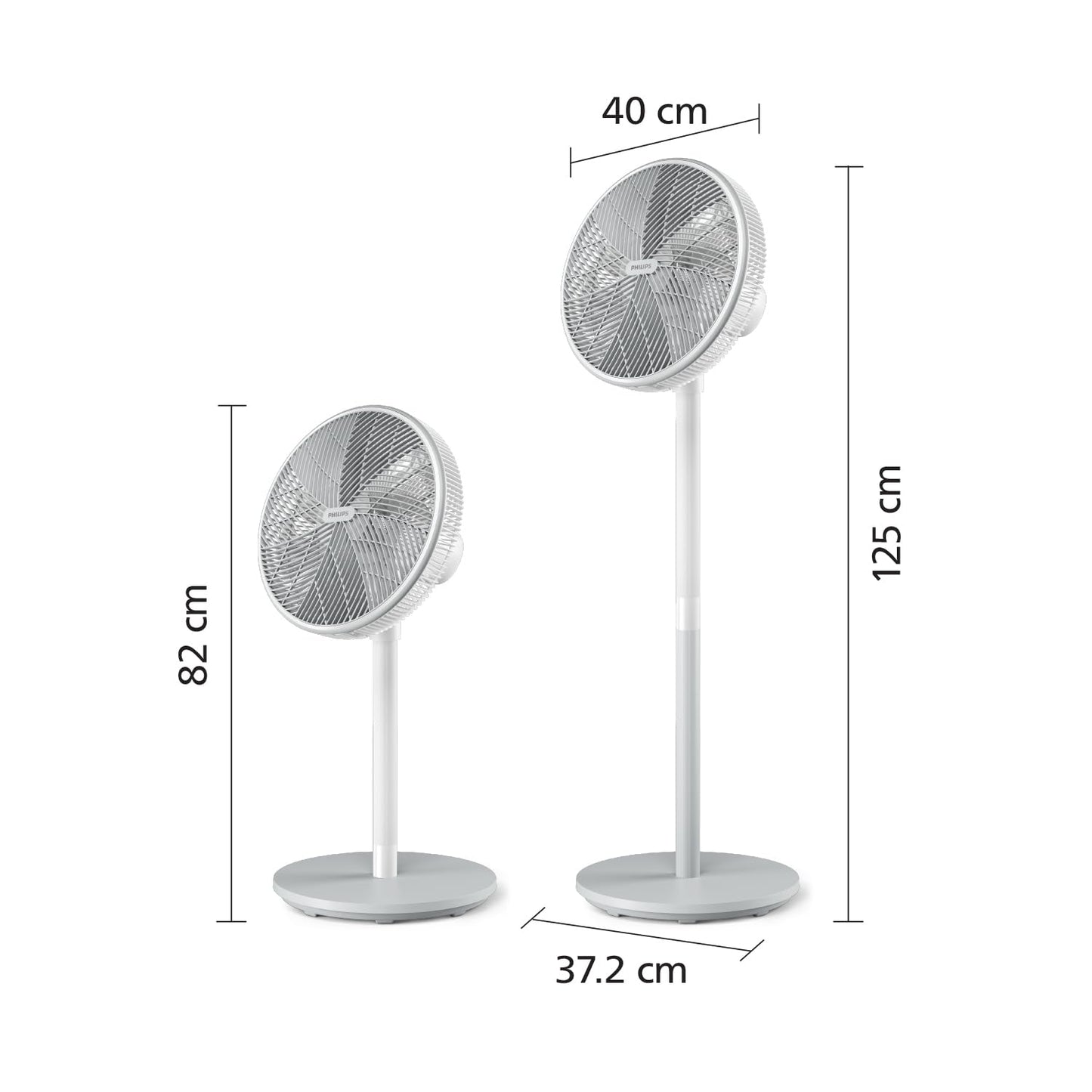 PHILIPS Serie 2000 Ventilador de pedestal. Ultrasilencioso con tecnología SilentWings. 19 dB. Ventilador de pie y de sobremesa 2 en 1. Inclina y oscila. Temporizador de 12h. Blanco. (CX2550/00)