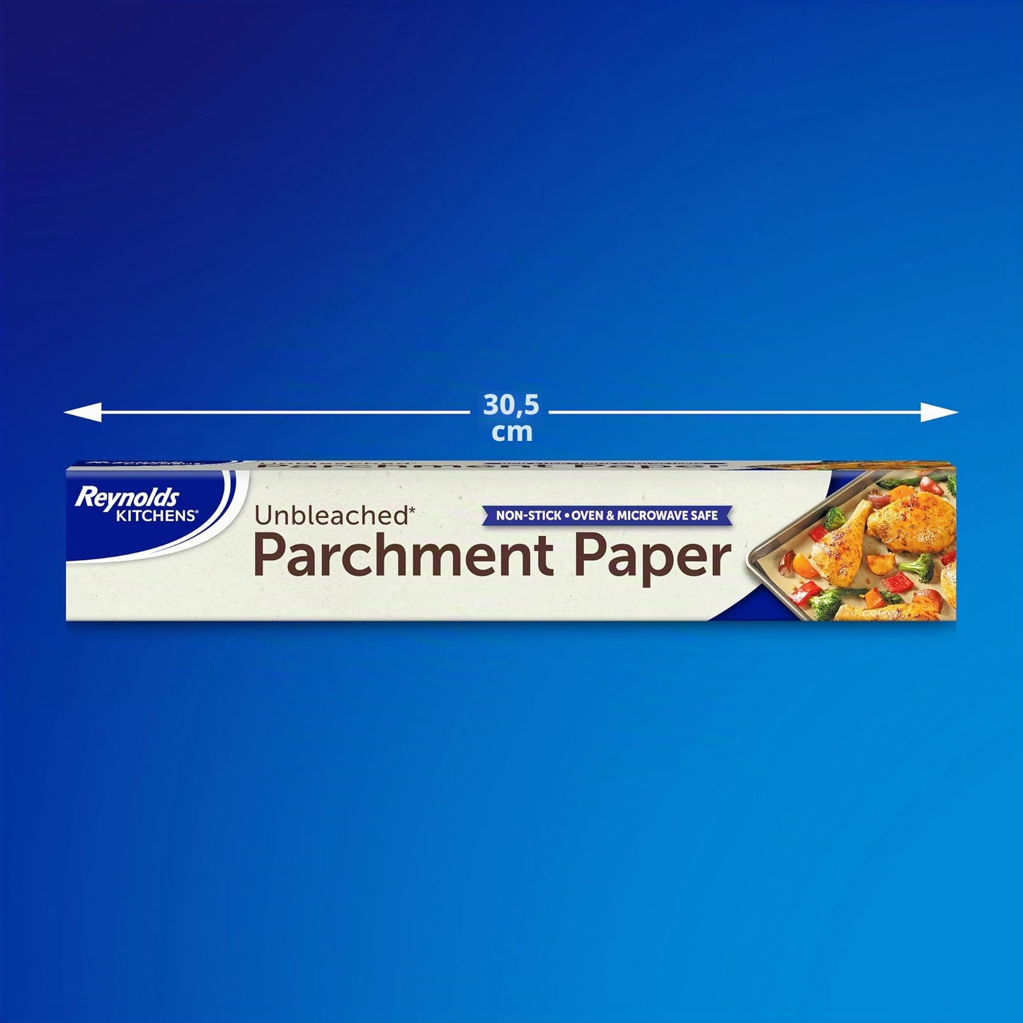 Reynolds Kitchens Papel de pergamino sin blanquear | Papel para hornear compostable | Paquete de 1 rollo, 304 mm x 13,7 m
