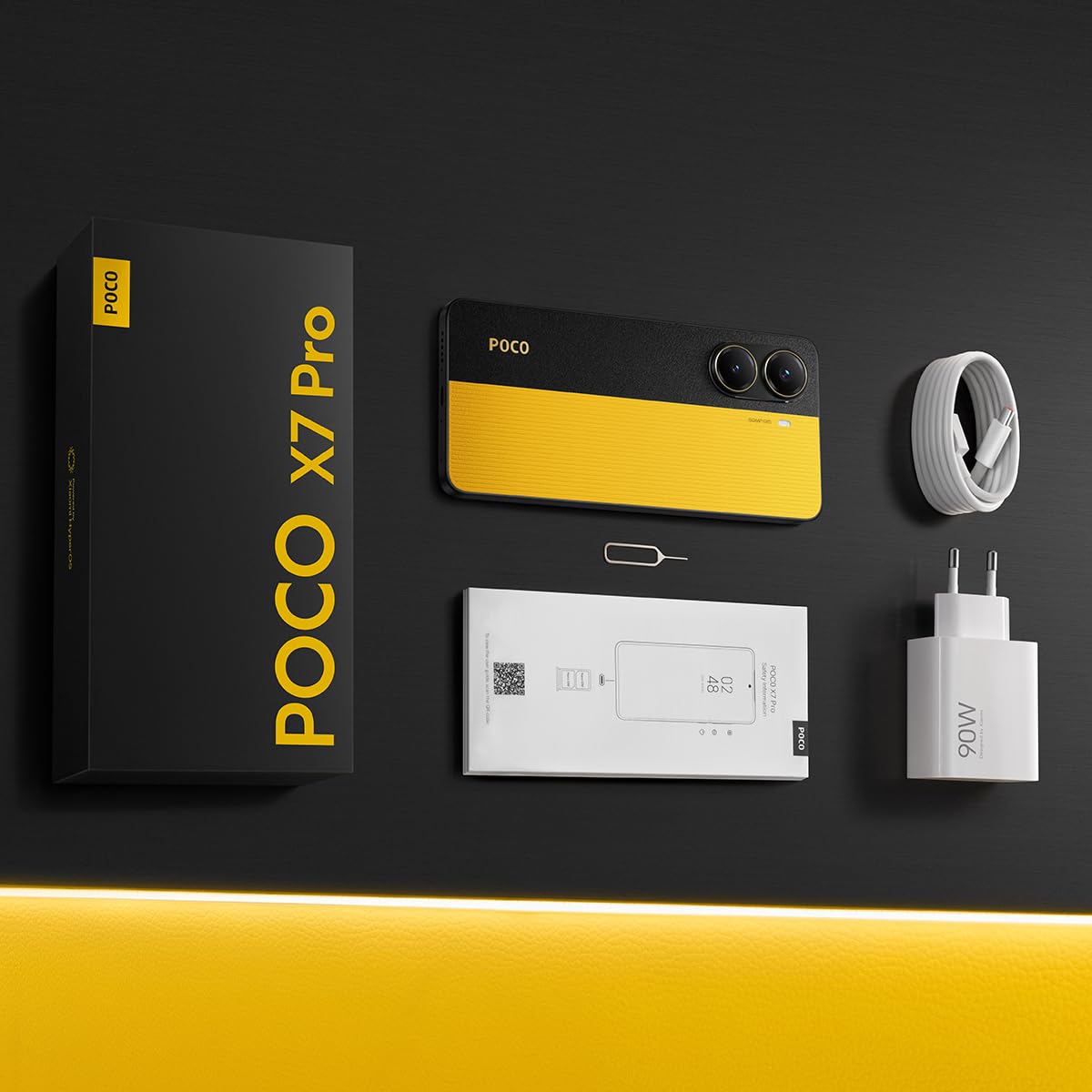 XIAOMI POCO X7 Pro - Smartphone de 12+512GB, Pantalla CrystalRes 1.5K 120Hz AMOLED, MediaTek Dimensity 8400-Ultra, Cámara de 50 MP, 90W HyperCharge, Cargador no Incluido, Negro (Versión ES)