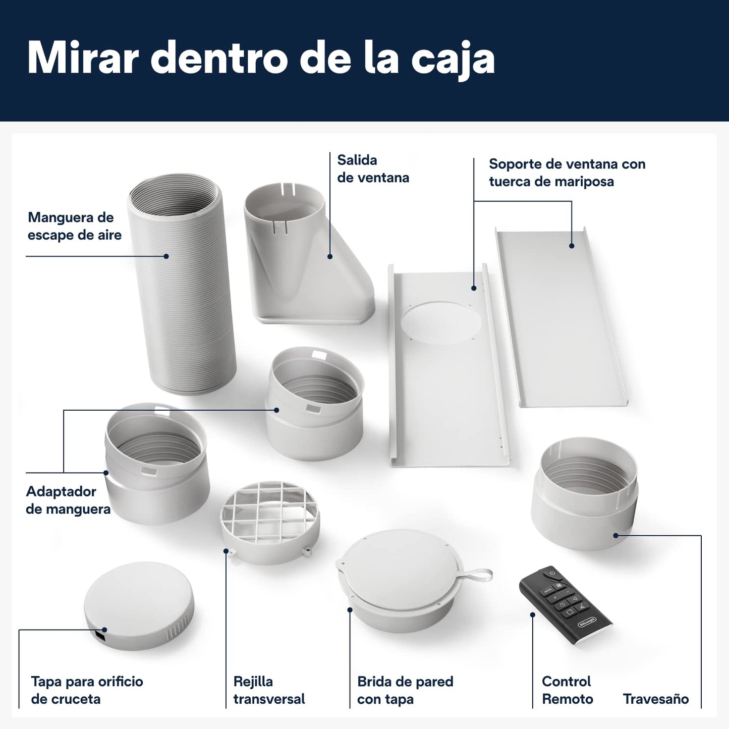 Delonghi aire acondicionado móvil monobloc 2500w 25m2 pac ex100 silent
