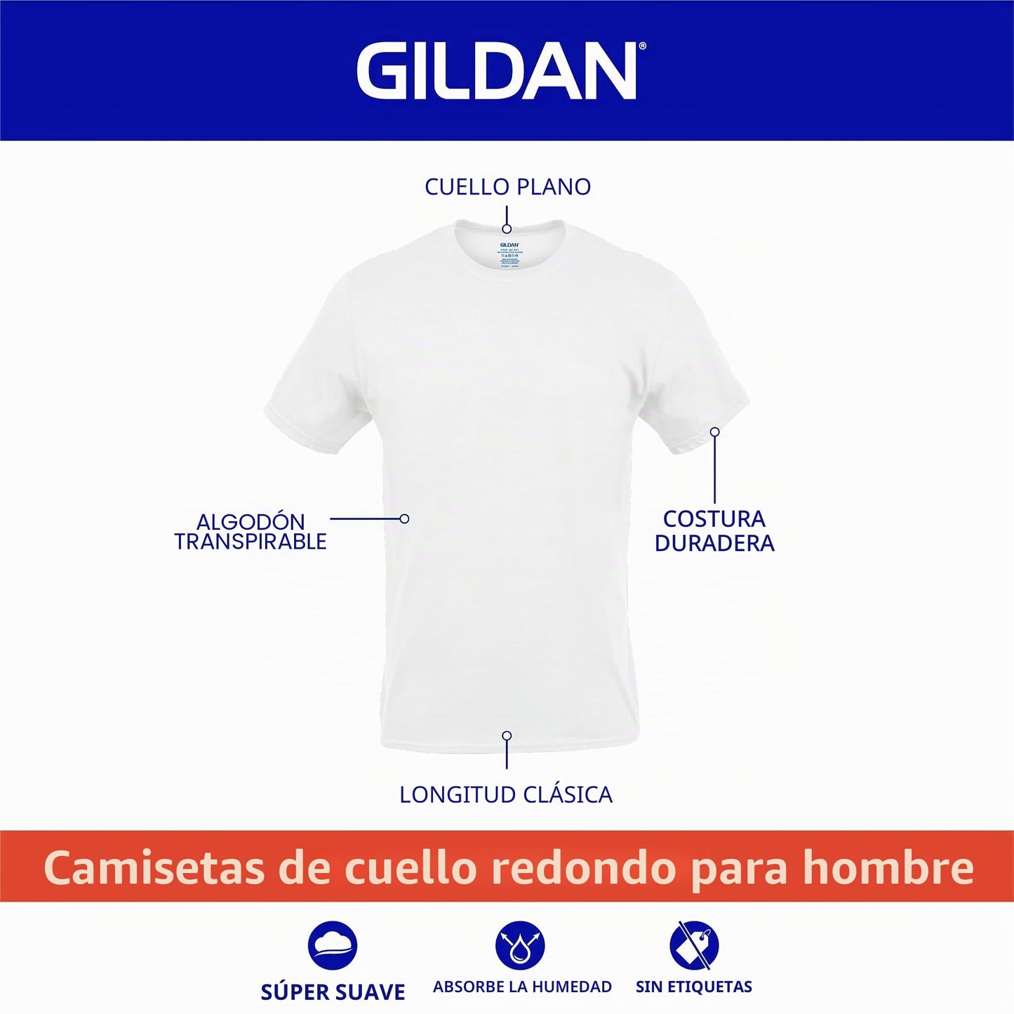 Gildan - Camiseta para Hombre, Estilo G1100 (Paquete de Varias Unidades), Negro (6 Unidades), X-Large