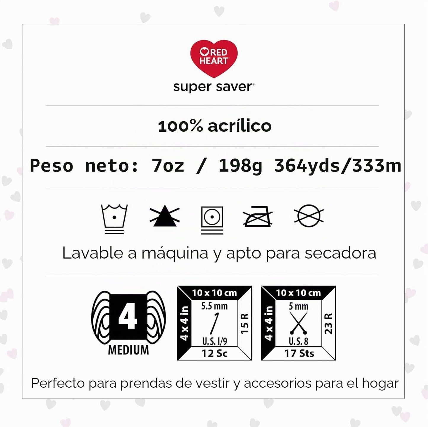Red Heart Super Saver - Paquete de 3 unidades, color negro, 198 g, acrílico, 4 medianos (peinado), 364 yardas, tejer, ganchillo, manualidades y amigurumis
