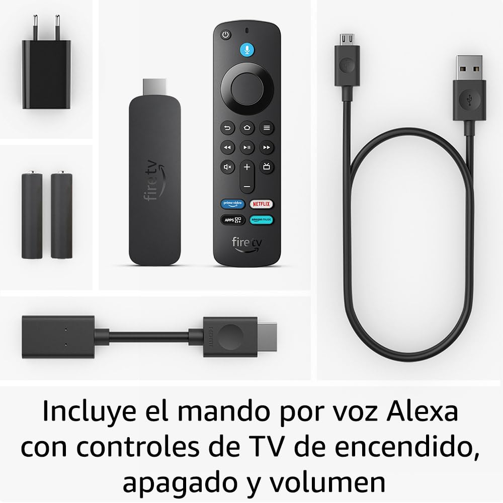 Amazon Fire TV Stick 4K, Dispositivo de streaming compatible con Wi-Fi 6, Dolby Vision, Dolby Atmos y HDR10+