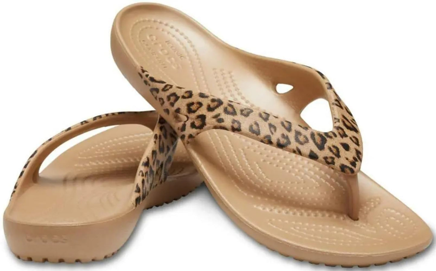 Crocs Kadee Ii Flip W, Chanclas Mujer, Leopard Gold, 38/39 EU
