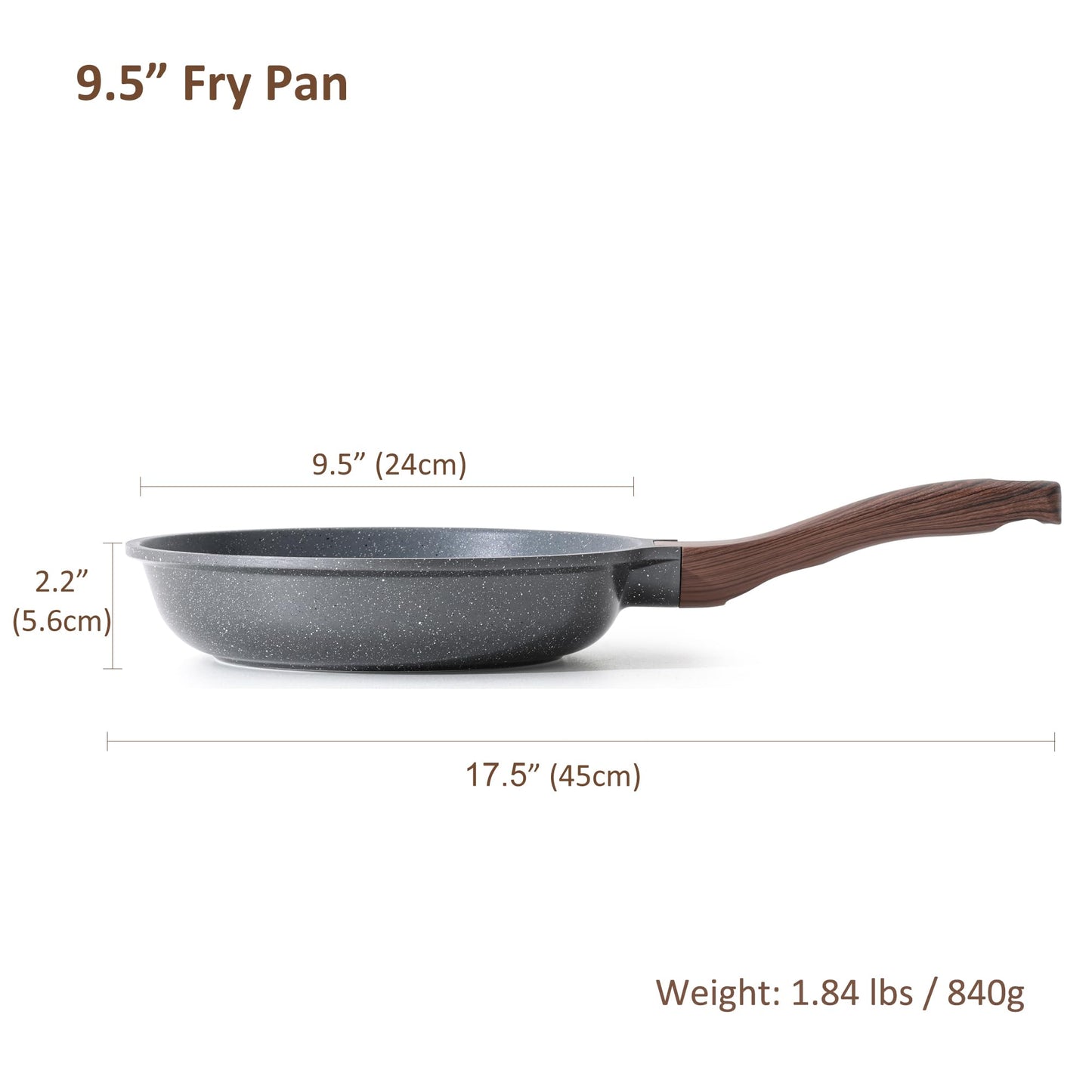 Sensarte Sartén antiadherente, con revestimiento de granito suizo, saludable, sin PFOA, 24 cm