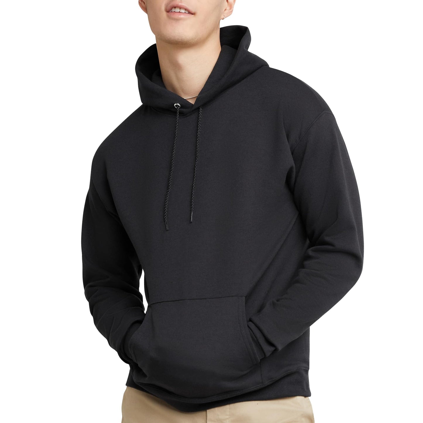 Hanes ComfortBlend EcoSmart Pullover Hoodie Sweatshirt Black,Large