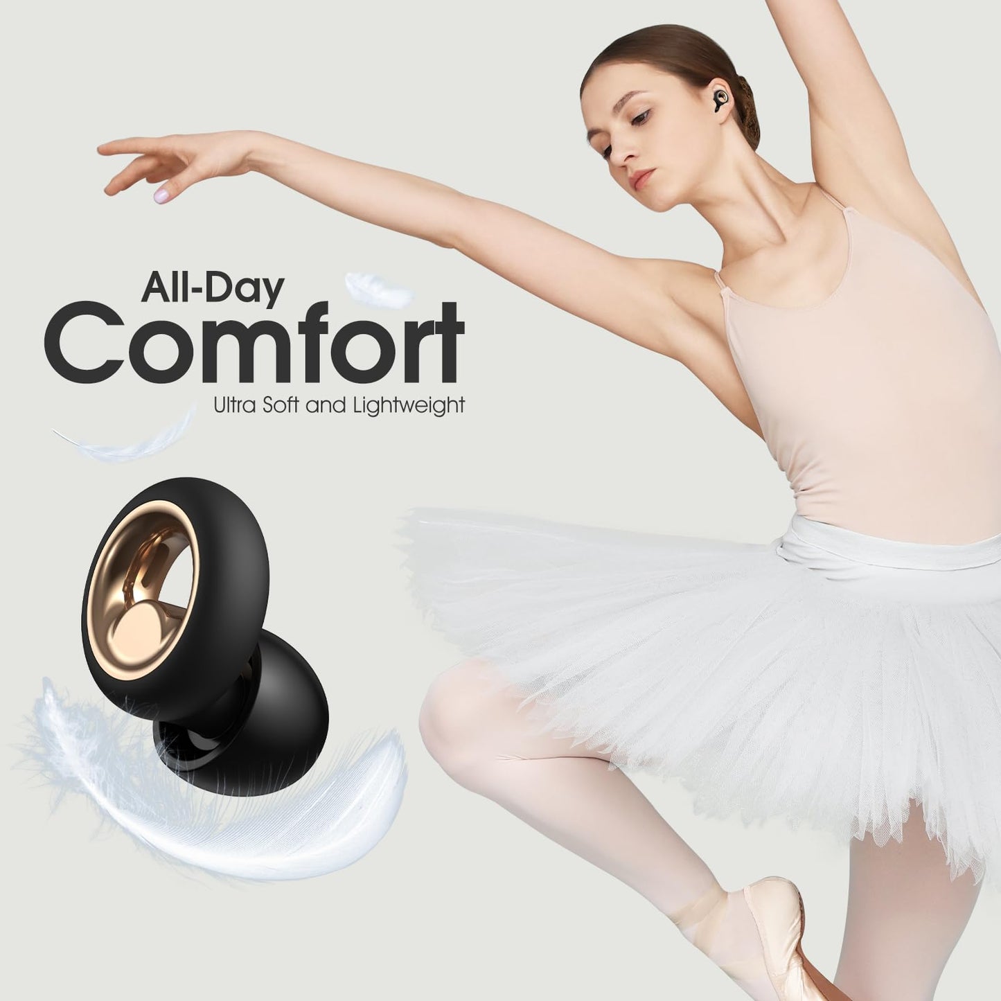 Vosaf Tapones para los oídos para dormir con cancelación de ruido, tapones de silicona de 60 dB para reducción de ruido, tapones reutilizables para dormir para ronquidos, conciertos y disparos