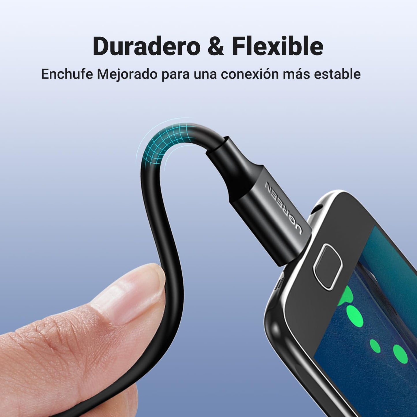 UGREEN Cable USB 3.0 a Micro B 5Gbps Compatible con Galaxy Note S5, Disco Duro Toshiba Canvio Basic, Seagate Backup, Maxtor M3, WD My Passport (0.5 M)