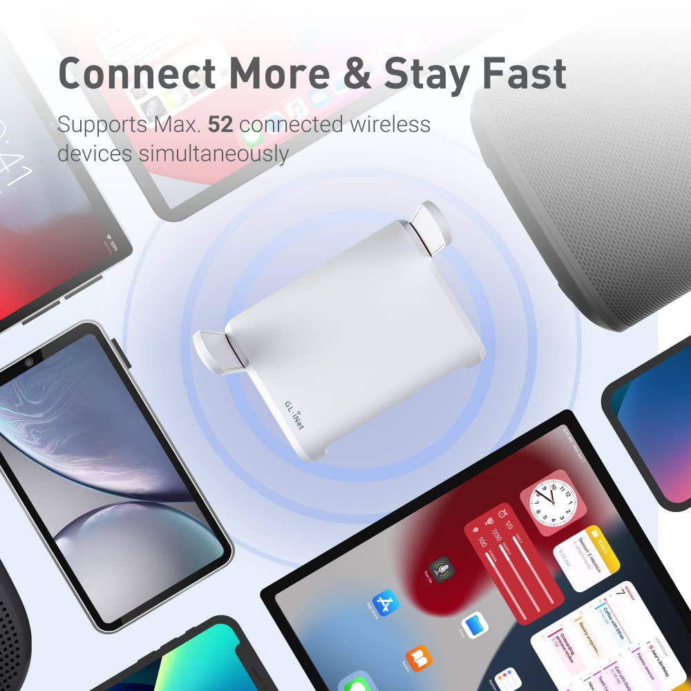 GL.iNet GL-SFT1200 (Opal) Portable WiFi Travel Router, Mini VPN Wireless Router, Mobile Internet WiFi Repeater, Dual Band Openwrt Computer Routers, Home/Business/RV/Cruise