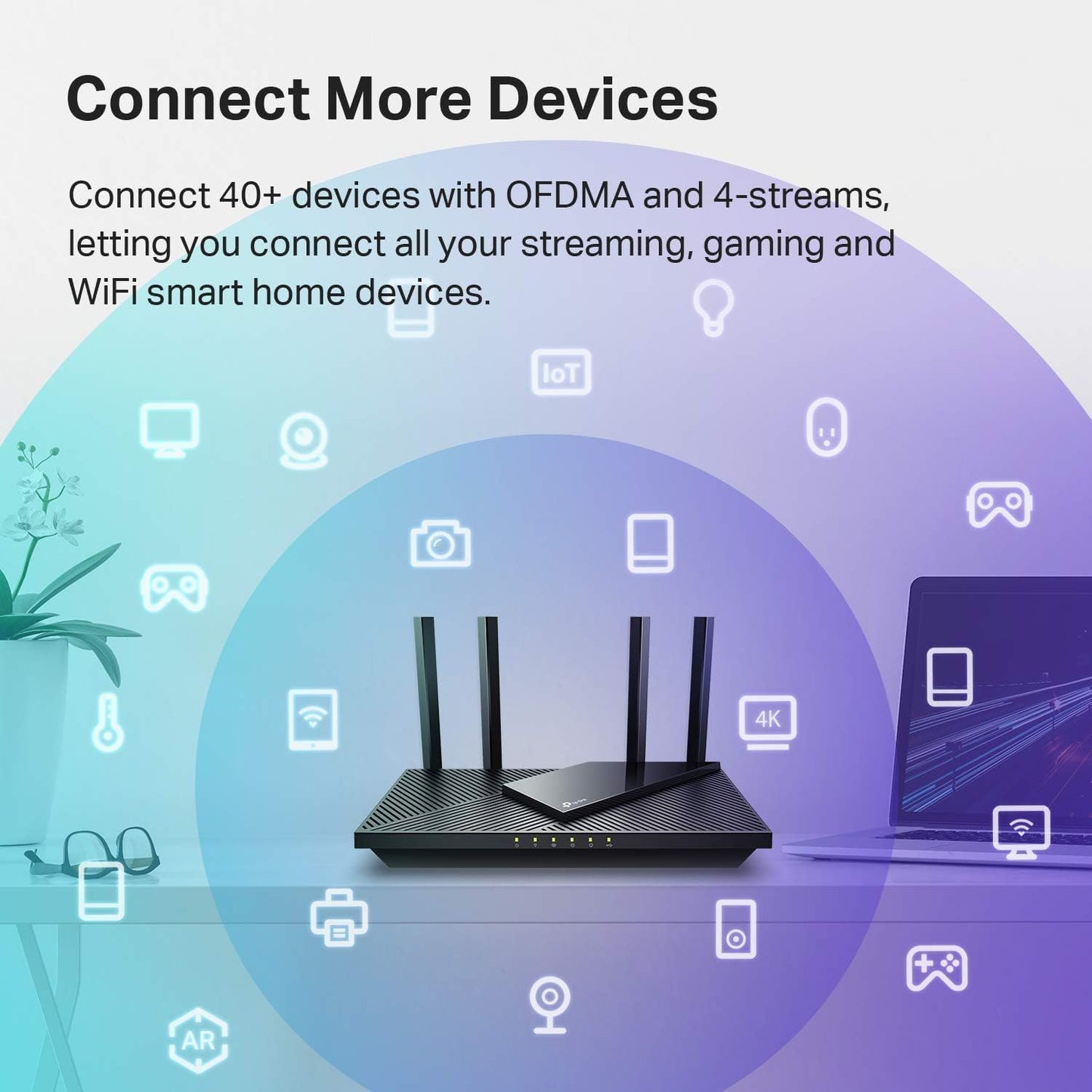 TP-Link AX1800 Dual-Band Wi-Fi 6 Smart Router Archer AX21, Funciona con Alexa