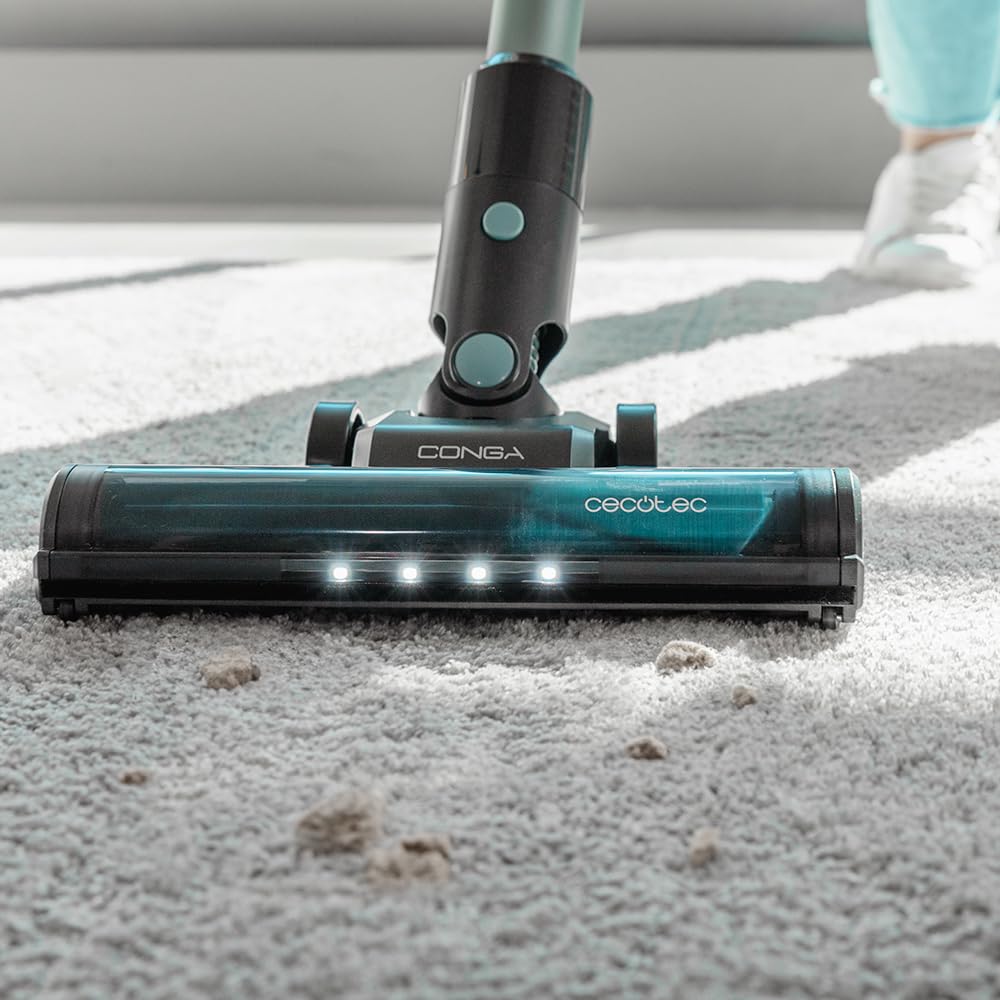 Cecotec Aspirador Escoba sin Cable Conga Rockstar 1500 Ray Pure. 215 W, 12 kPa, AutonomÌa 45 min, 3 en 1, Cepillo Mixto, Accesorios, 2 Programas, CiclÛn Paralelo, DepÛsito 500 ml