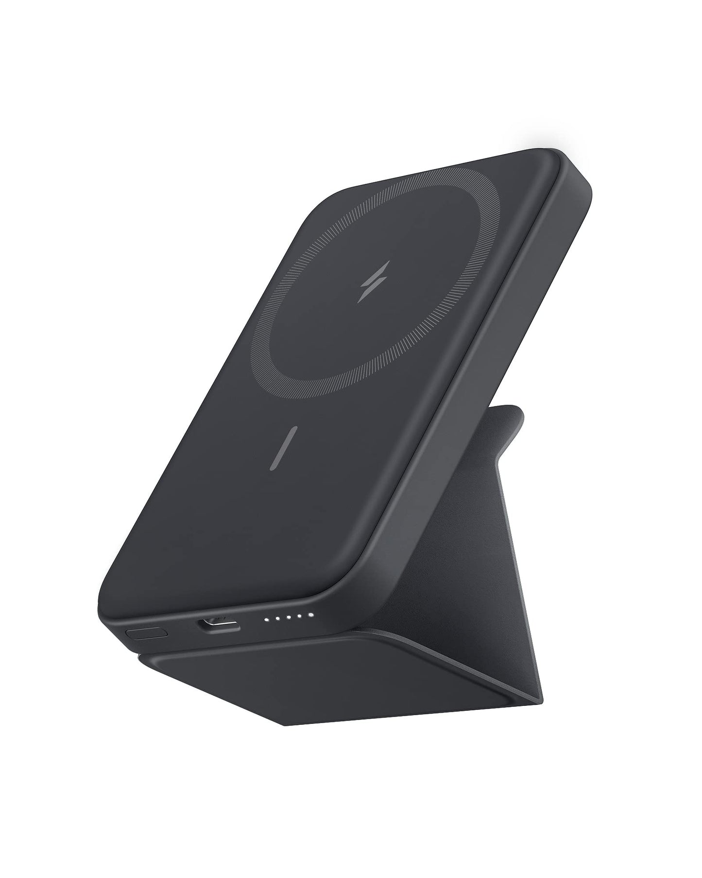Anker 622 Cargador Portátil Magnético Inalámbrico (MagGo), Batería Externa inalámbrico Plegable de 5000 mAh y USB C para iPhone 13/12 (Gris interestelar)