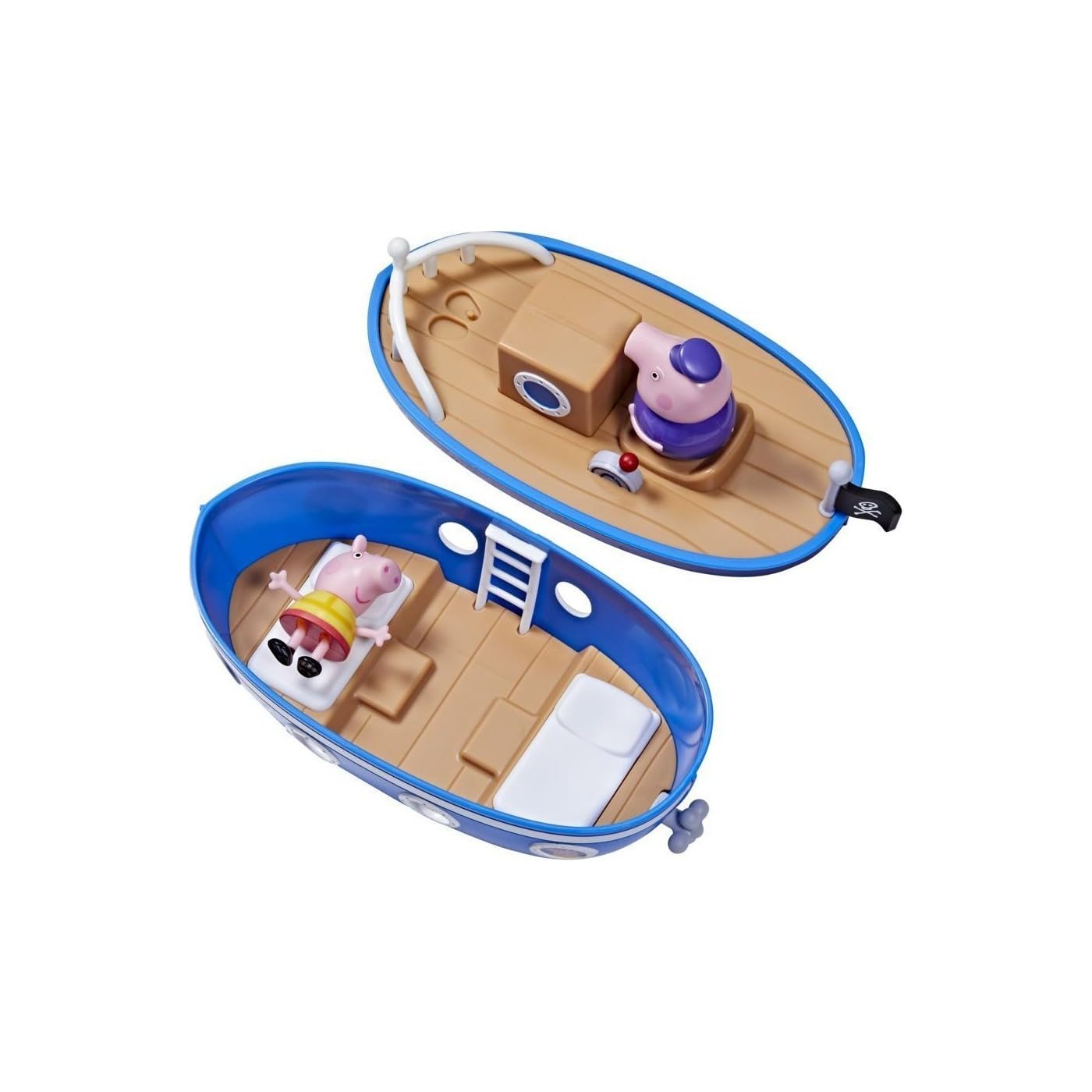 Peppa Pig Grandpa Pig’s Cabin Boat Preschool Toy: 1 Figure, Removable Deck, Rolling Wheels, for Ages 3 and Up