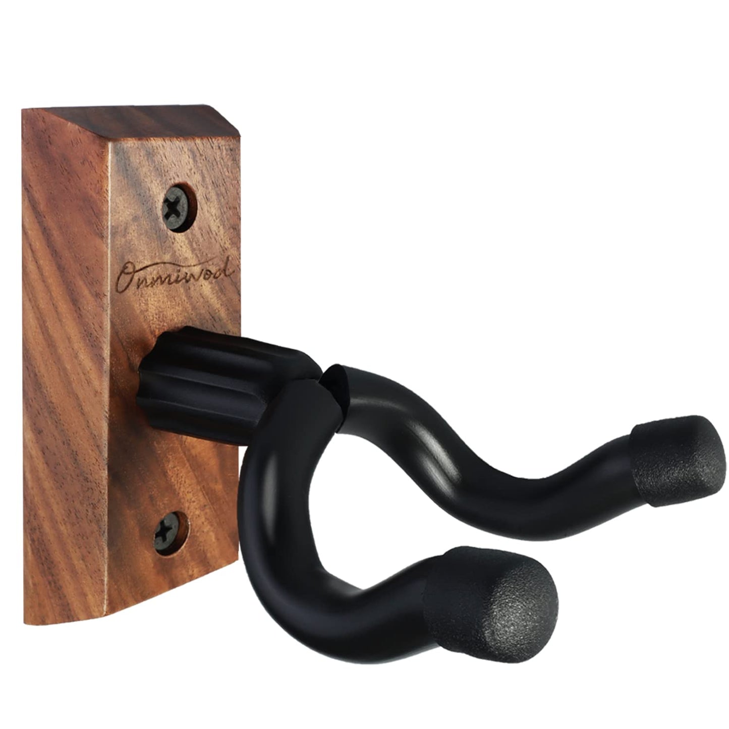 Onmiwod Soporte de pared para guitarra, colgador de madera de nogal negro, soporte de pared para guitarra en forma de U, soporte de pared para guitarra acústica, guitarra eléctrica, banjo, bajo, para