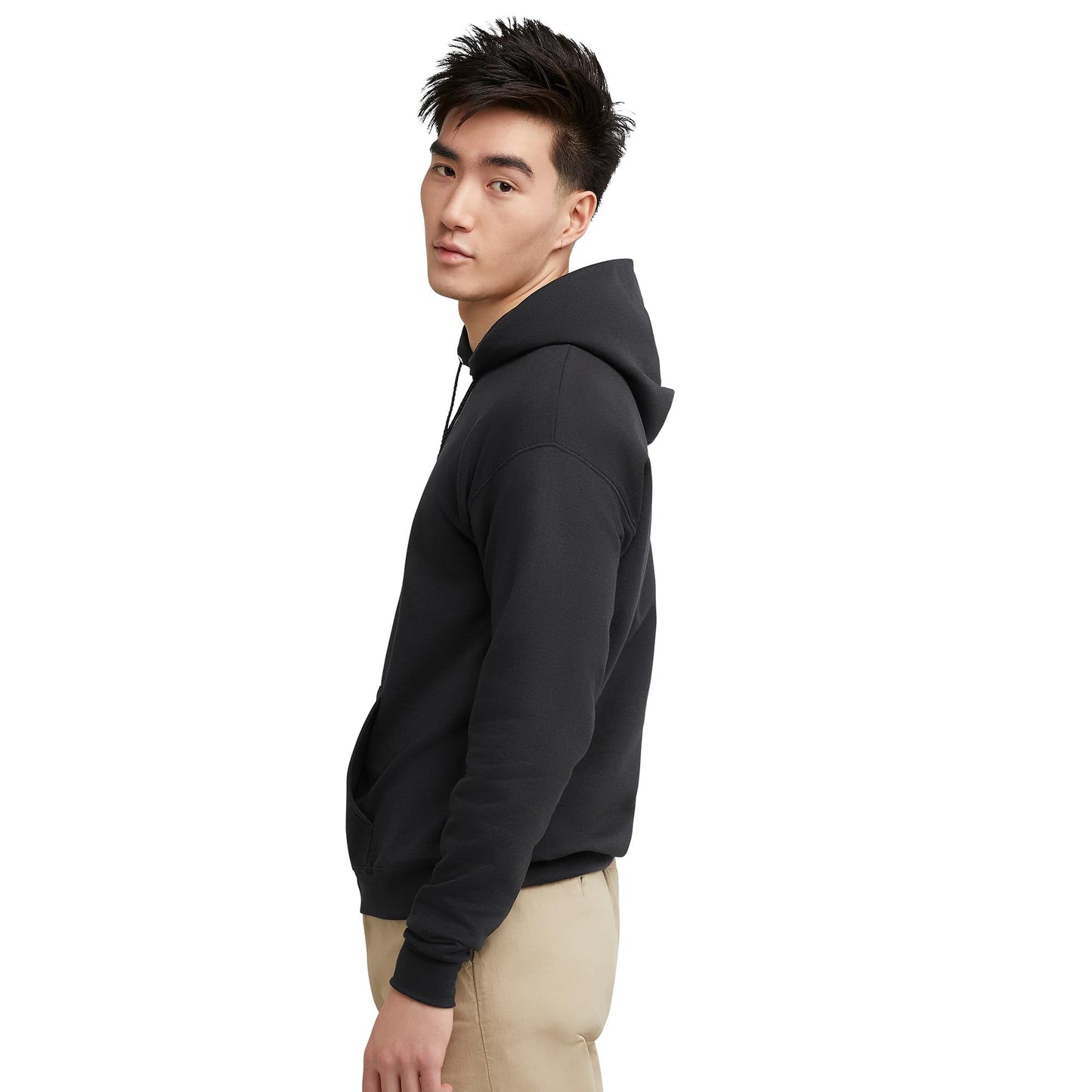 Hanes ComfortBlend EcoSmart Pullover Hoodie Sweatshirt Black,Large
