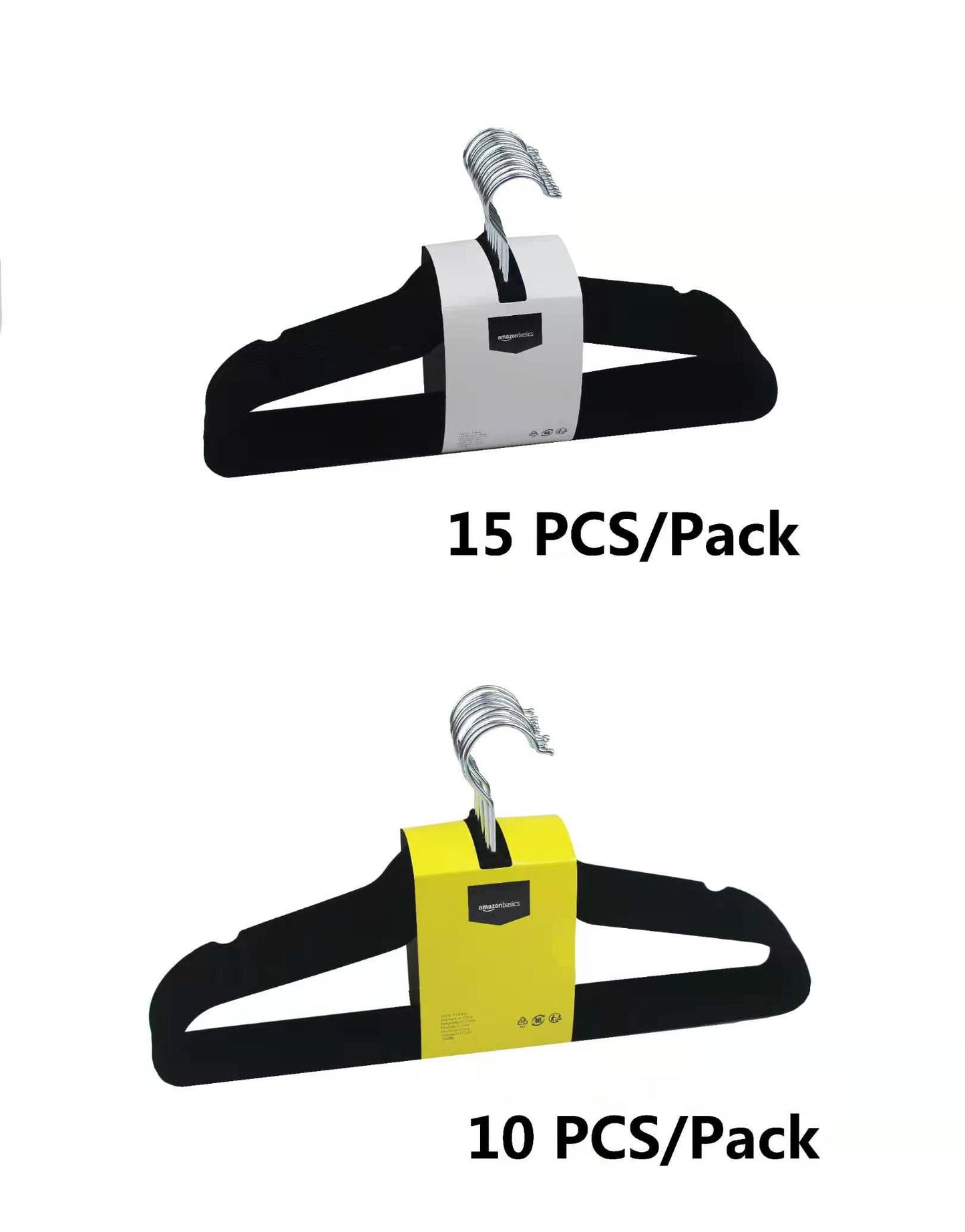 Amazon Basics - Perchas de terciopelo para trajes - Paquete de 50, Negro