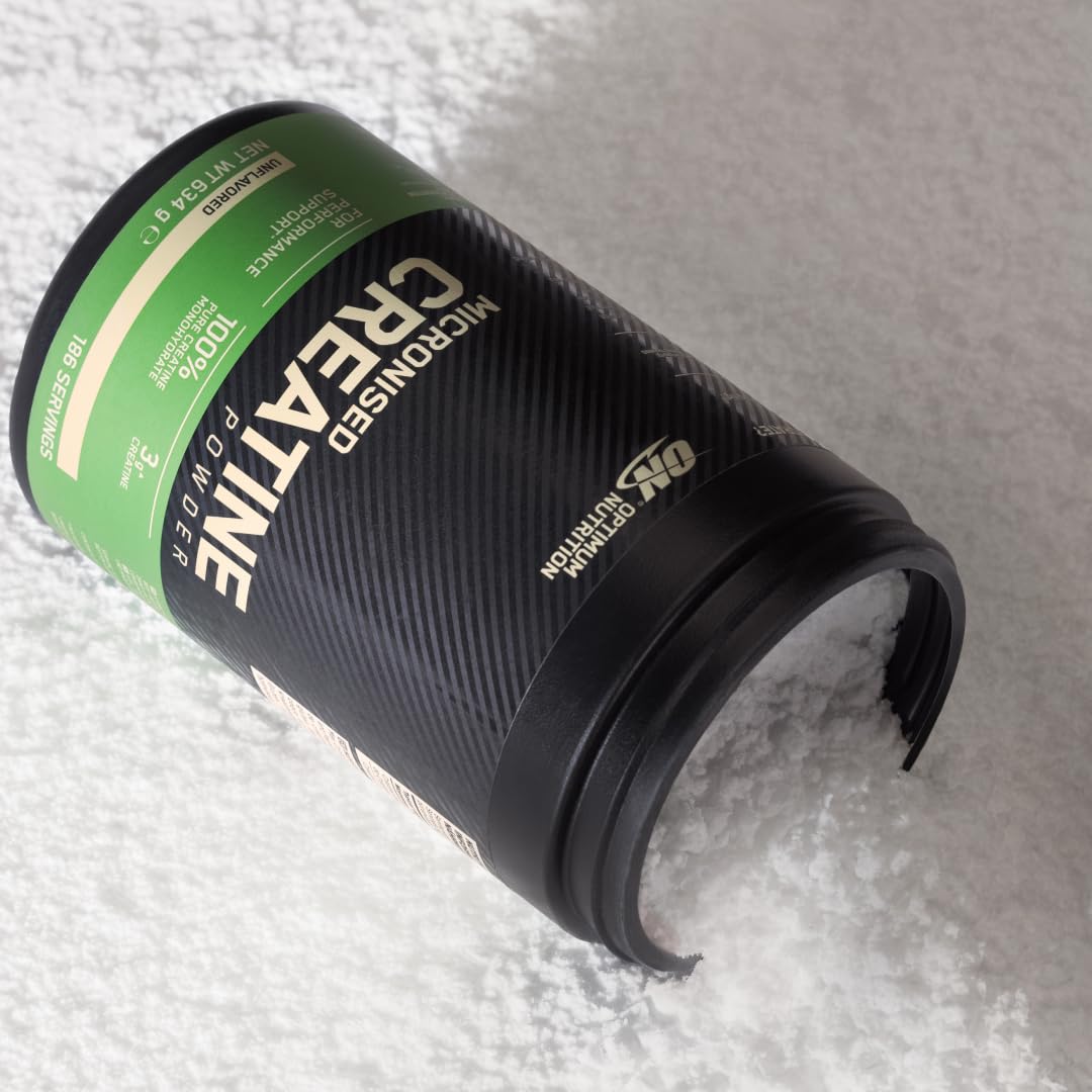 Optimum Nutrition Creatina Micronizada en Polvo, Sin Sabor, 317g, 93 Servicios
