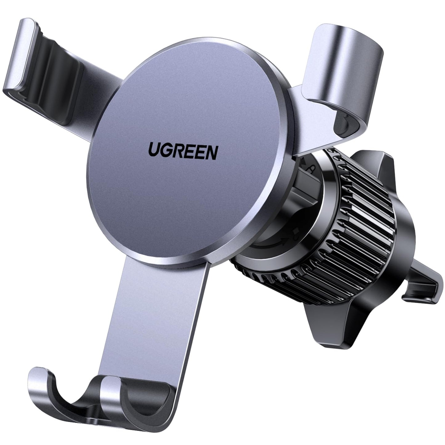 UGREEN Soporte Móvil Coche Gravedad con Gancho para Ventilación, Suporte Telemovel Carro Compatible coniphone 17 Pro MAX Air/16/15/14;Samsung Galaxy S25/S24; Google Pixel 10/9/8 Gris