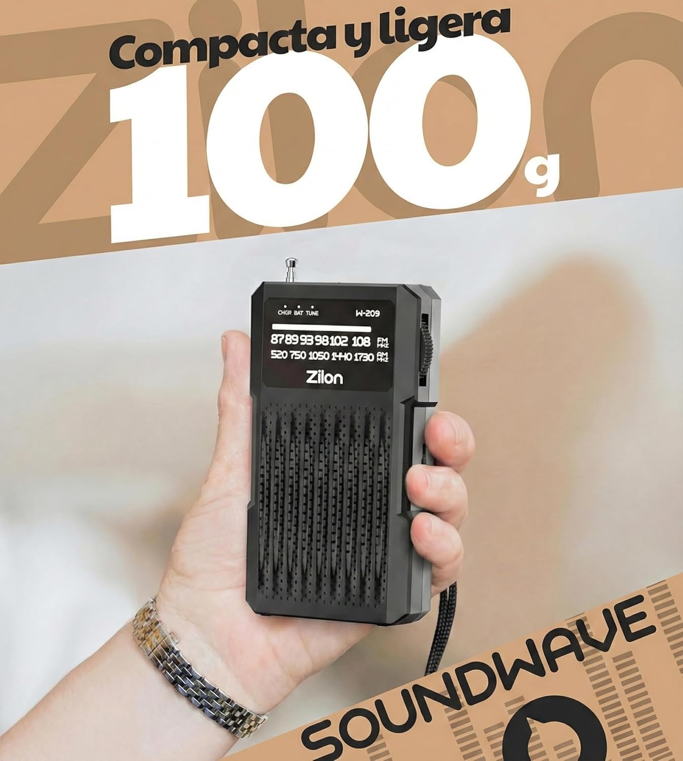 ZILON Transistor Radio a Pilas Pequeña Portatil Analogica Kit Emergencia FM Am Entrada Auriculares de Bolsillo Simple Personas Mayores Numeros Grandes para Facil Vision Muy Potente AA