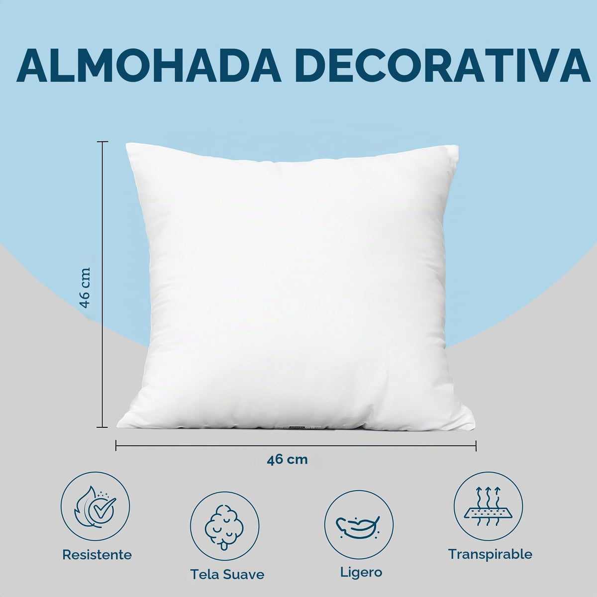 Utopia Bedding inserción de Almohada Decorativa (2 Paquetes) Cuadrado 18x18 sofá y Almohada de Cama de poliéster de algodón