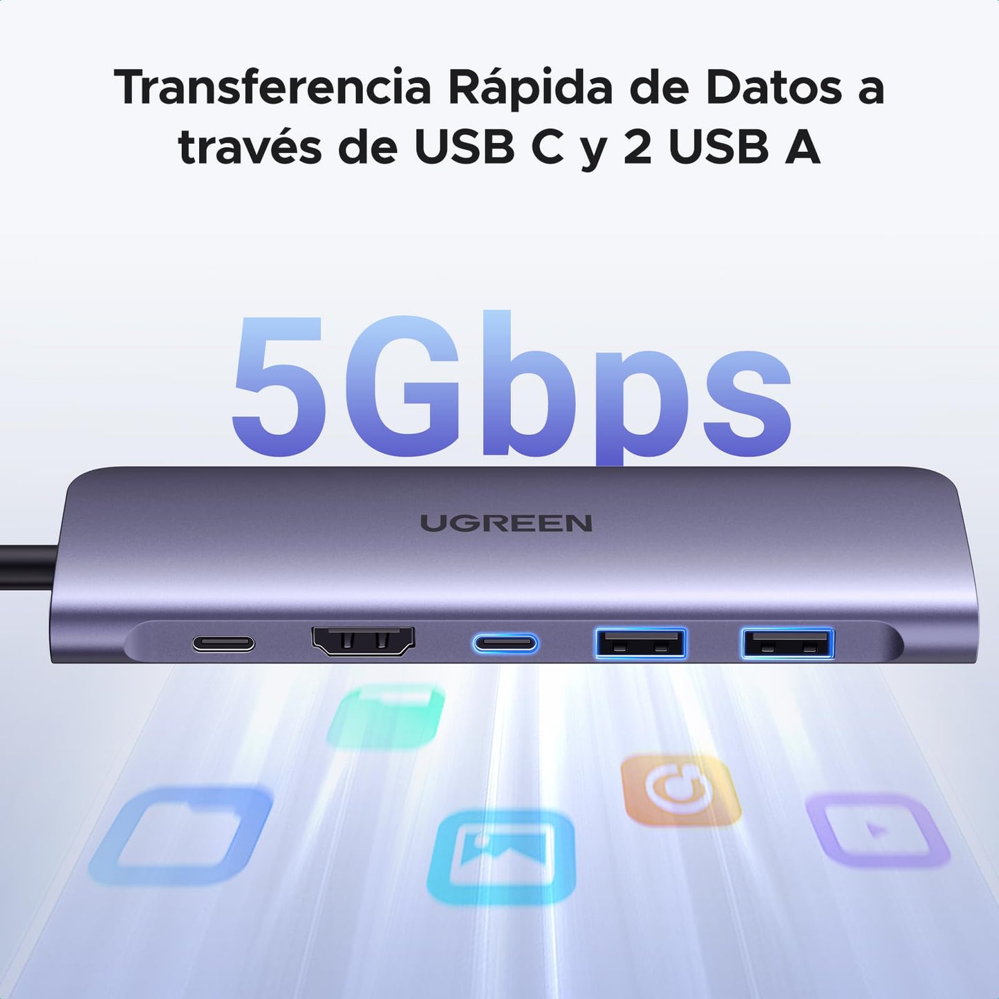 UGREEN Revodok 1071 Hub USB C 7 en 1 Adaptador Multipuerto Docking Station