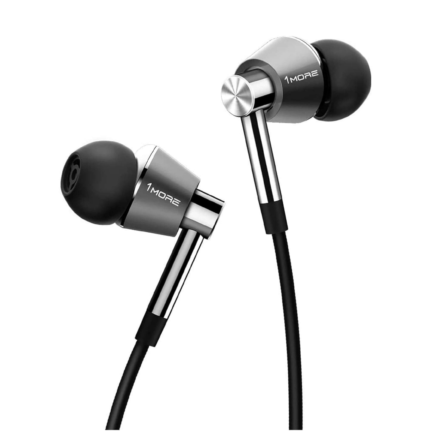 1MORE E1001 Ecouteur intra-auriculaire (couleur argent) très haute résolution triple driver (transducteur) - Casque avec microphone intégré et bouton télécommande multifonctions pour iOS et Android