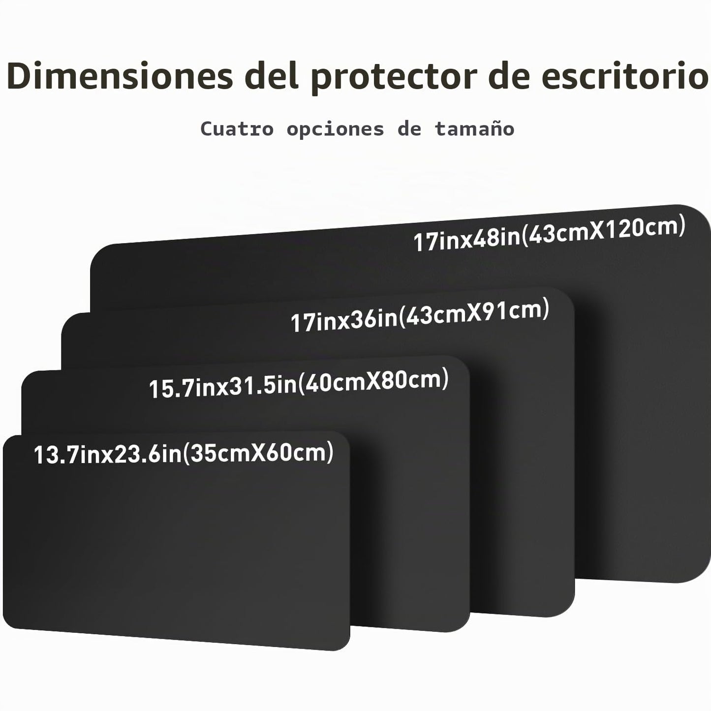 Alfombrilla de escritorio, alfombrilla de ratón, protector de escritorio, papel secante de cuero de PU antideslizante para juegos de oficina/hogar(Negro,23.6"x13.7")