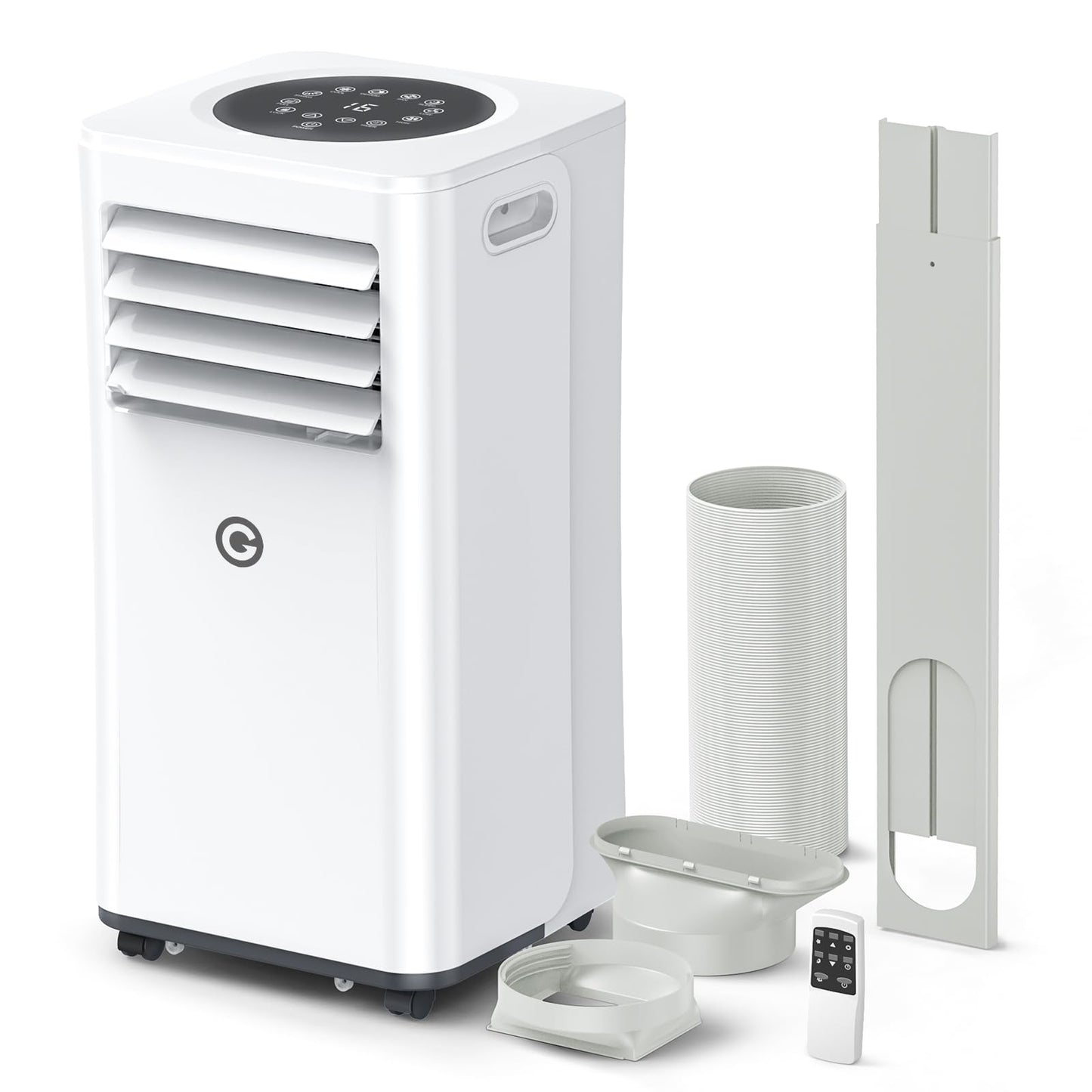 Aire Acondicionado Portátil 9000 BTU, 4 en 1: Refrigeración, Ventilador, Deshumidificador y Modo Sueño, Silencioso, con Mando, Temporizador 24h y Kit de Ventana, para Dormitorio, Oficina, Garaje, 25㎡