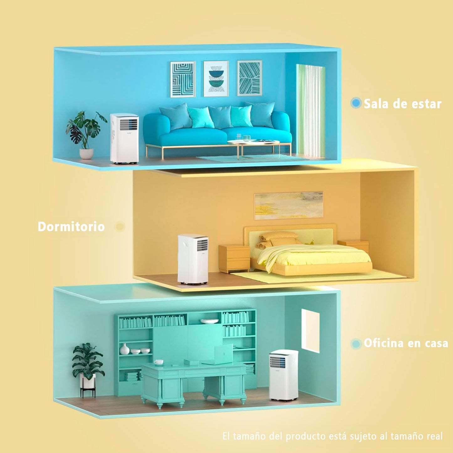 COMFEE Aire móvil enfriador MPPH-07CRN7 – Climatizador de Aire silencioso 2,3kW - Climatizador Refrigera, Ventila y Deshumidifica 25m2