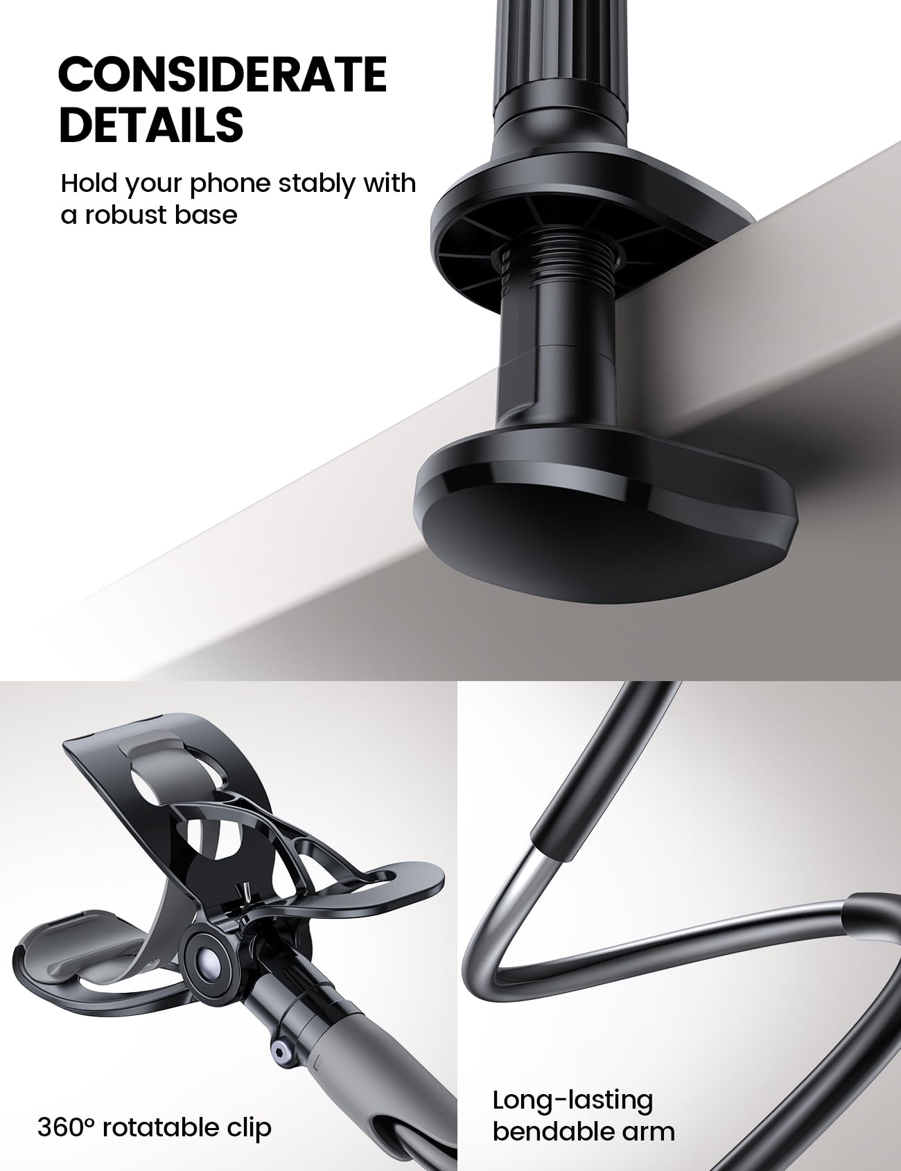 Lamicall Soporte de Clip para teléfono Celular para Cama