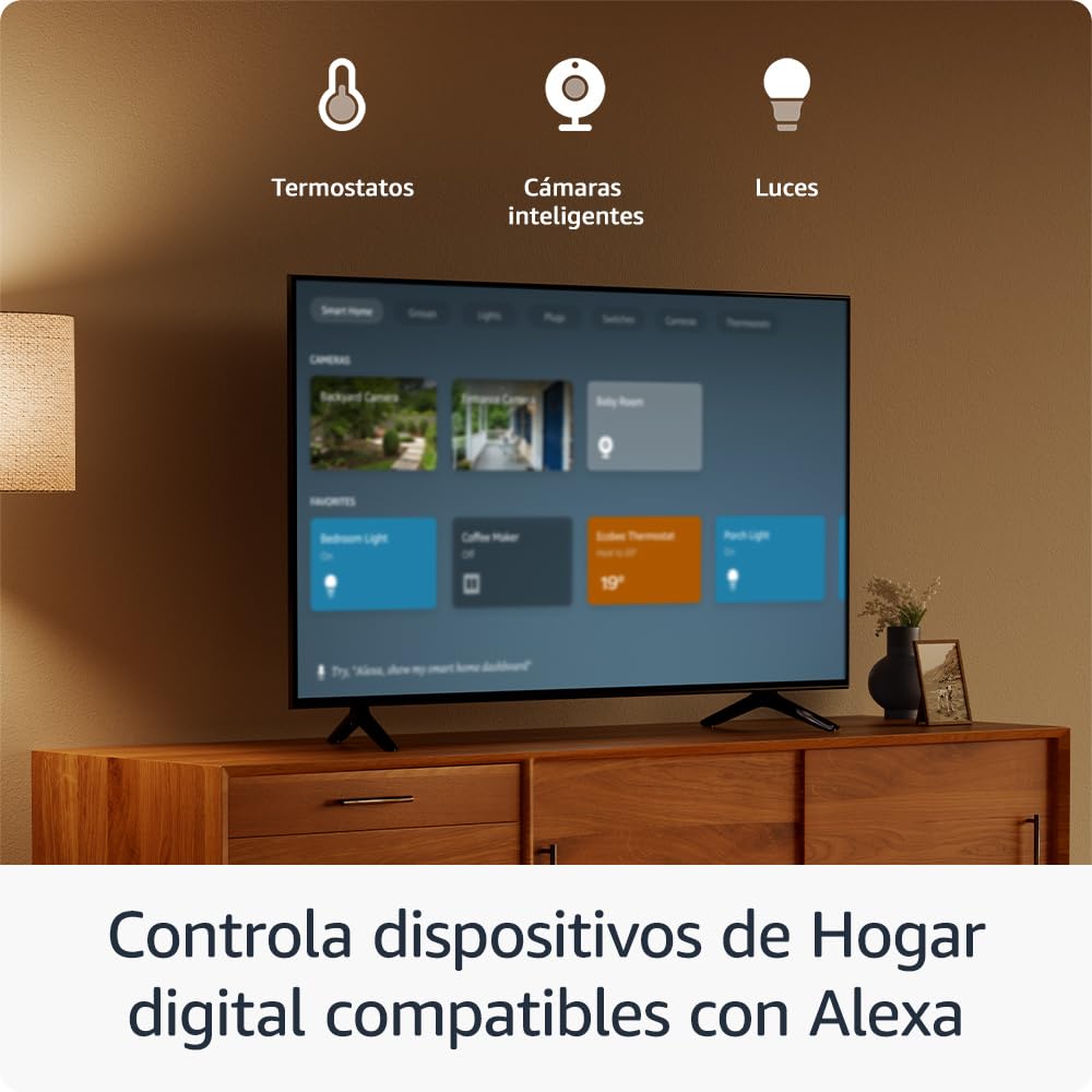 Amazon Fire TV Stick HD, con TV en directo gratuita, mando por voz Alexa, controles de Hogar digital y reproducción en streaming HD