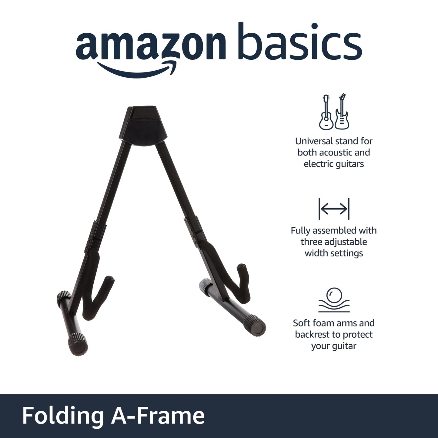Amazon Basics - Soporte plegable en forma de A para guitarras acústicas y eléctricas