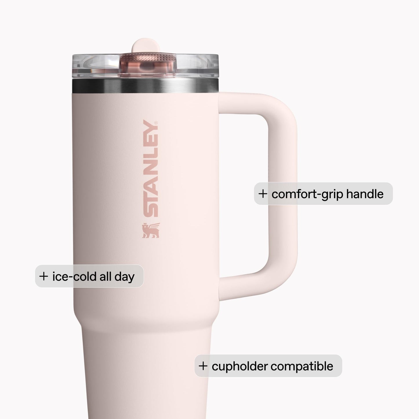 STANLEY Quencher ProTour Flip Straw Vaso con tapa a prueba de fugas 1200 ml | Paja y asa incorporados | portavasos compatible para viajes | Taza de acero inoxidable aislada | Libre de BPA | Tela