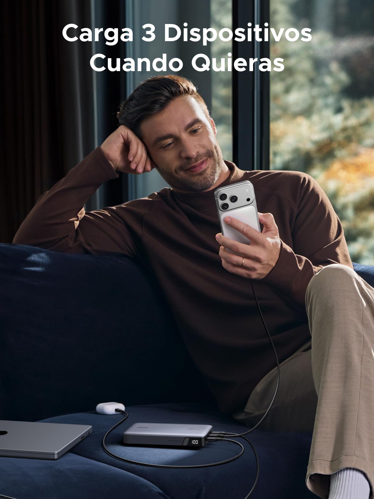 UGREEN Nexode 145W Power Bank 25000mAh Batería Externa USB C Carga Rápida PD3.1 140W 3 Puertos Cargador Portátil PC LED Compatible con iPhone 17 16 15 14 Plus Pro MAX Air Galaxy S25 S24 MacBook iPad