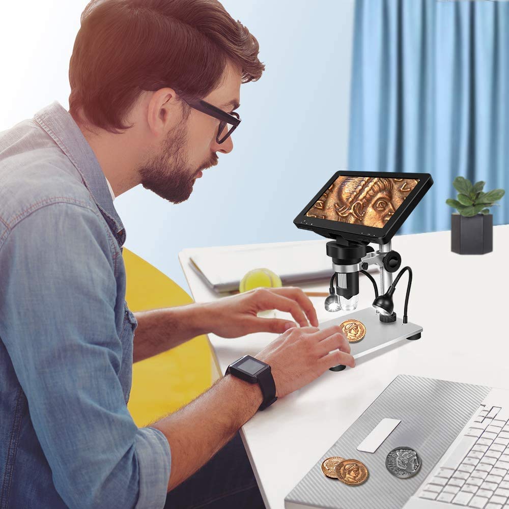 TOMLOV DM9 Microscopio Digital para Soldadura y Monedas con LED Ajustable