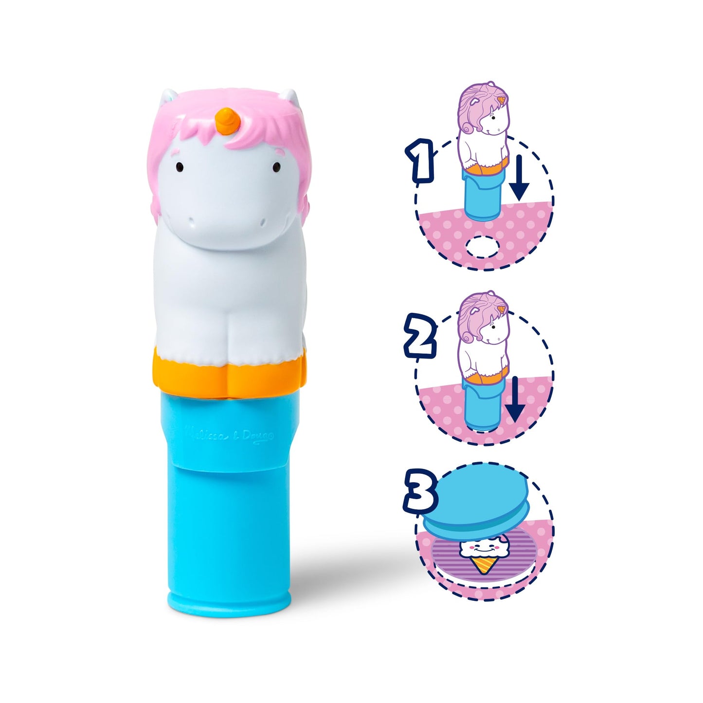 Melissa & Doug - Sticker Wow! Estampador de Pegatinas Infantiles con Forma de Unicornio: Cuaderno de 24 Páginas y 300 Stickers Infantiles,Manualidades Niñas, Regalo Niña 3 años + - Certificados FSC