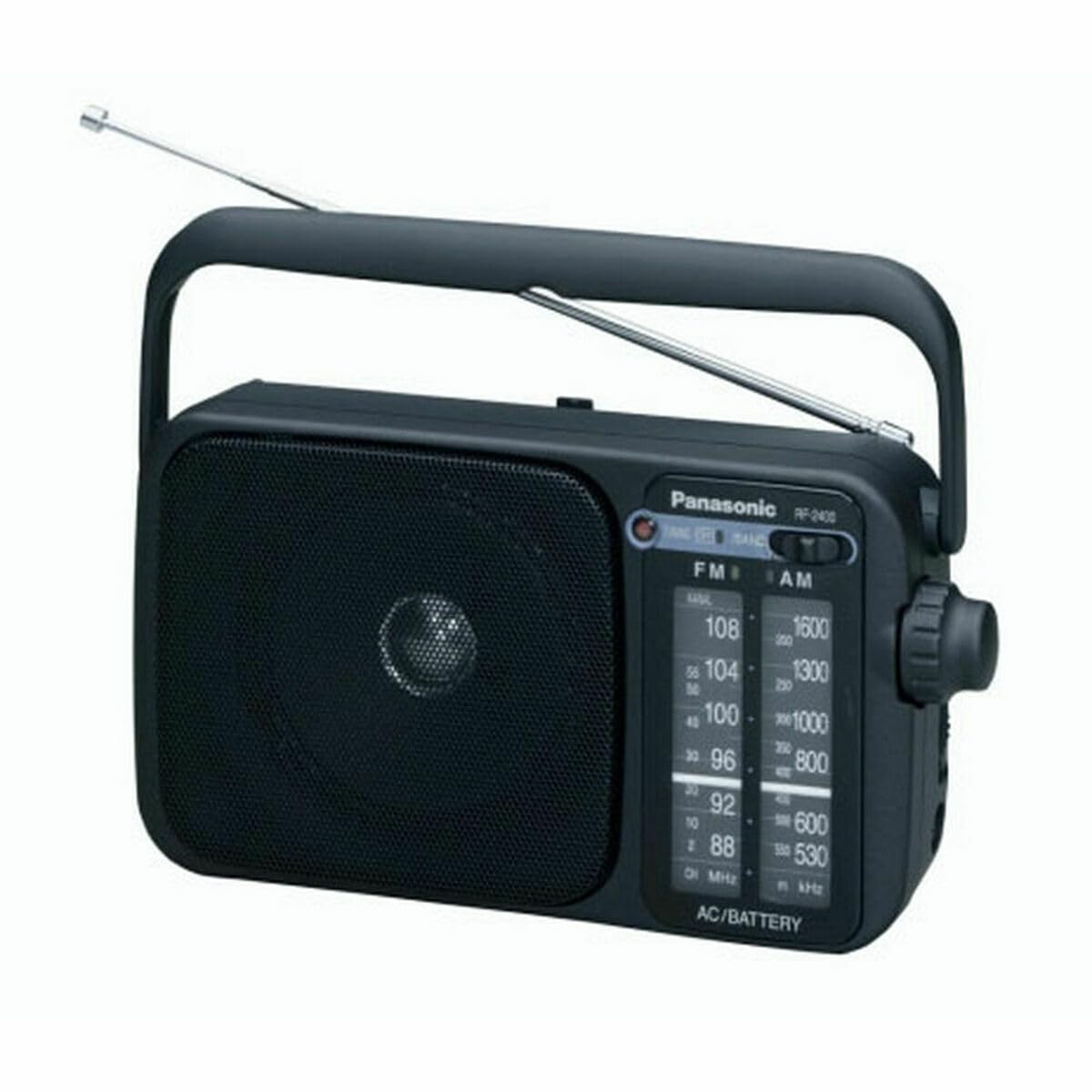 Panasonic RF-2400DEG-K - Radio Portátil FM/Am, (770mW, Iluminación LED, FM/Am, Fácil y Simple de Usar, Sintonizador Digital, Altavoz Amplio Rango 10 cm, Asa para Transportar) Color Negro