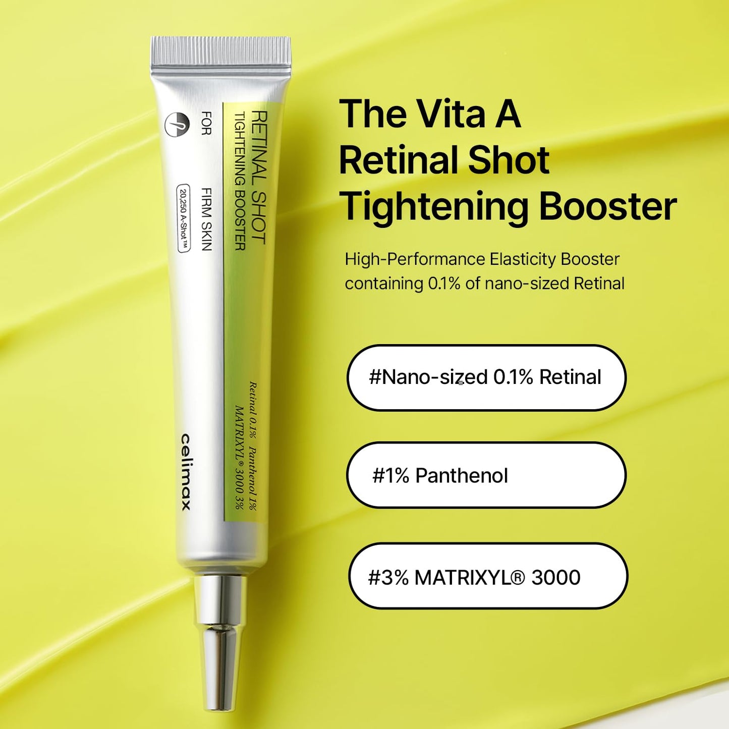 celimax Vita A Retinal Shot, Potenciador Reafirmante, Minimizador De Poros, Arrugas Y Líneas De Expresión, Para Una Piel Más Firme, 15 Ml