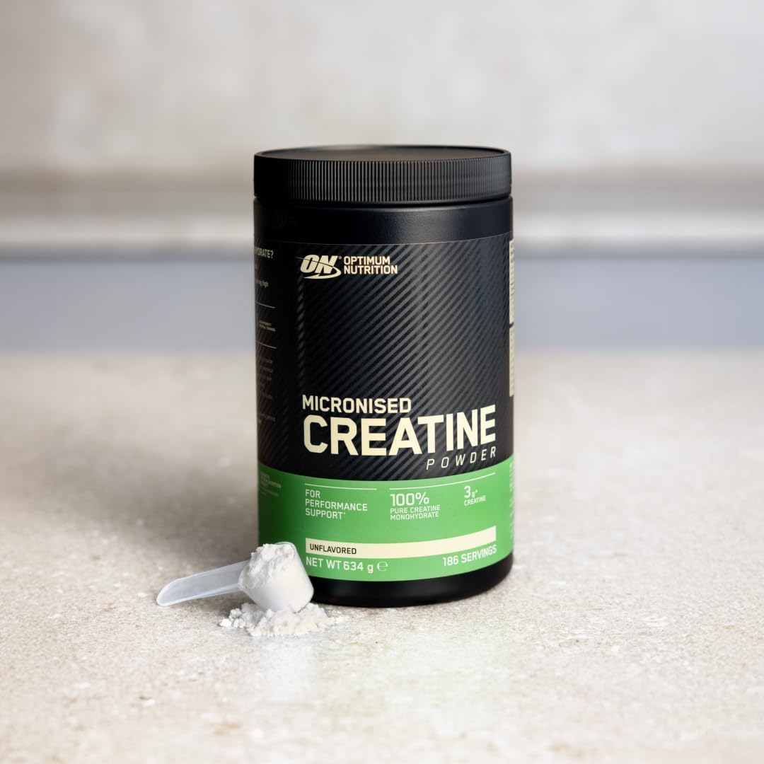 Optimum Nutrition Creatina Micronizada en Polvo, Sin Sabor, 317g, 93 Servicios