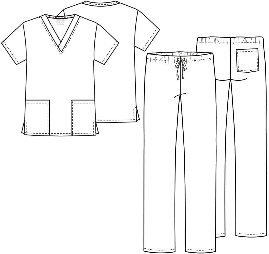 Cherokee Unisex Top and Scrub Pant Set Juego de Traje médico, Ciel, M para Mujer
