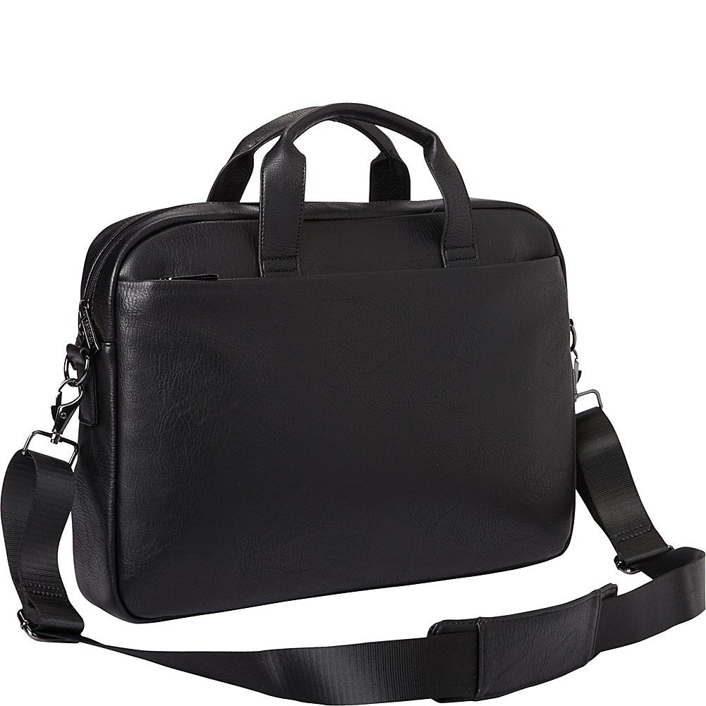 Kenneth Cole Reaction ProTec Pebbled - Maletín delgado de piel vegana de 40.6 cm para laptop y tablet, Negro - Estilo #2, Talla única, Modern Dilemma Pebbled - Funda de piel sintética para portátil y