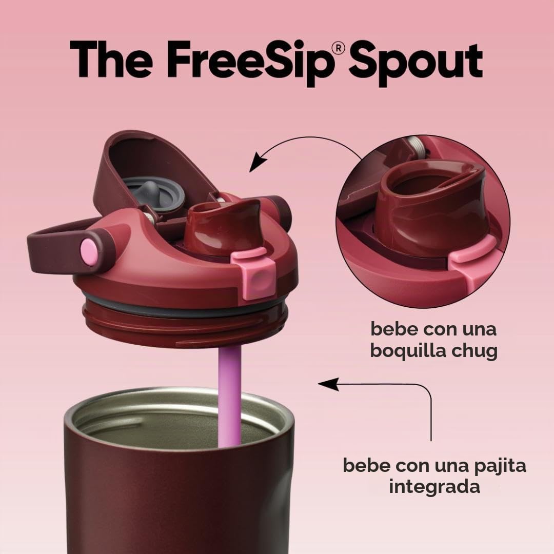 Owala FreeSip Sway botella de agua térmica de acero inoxidable con boquilla 2‑en‑1, 1185ml, pajita integrada y asa tipo cubo, para viajes, escuela y deporte, sin BPA, a prueba de fugas, Off Road