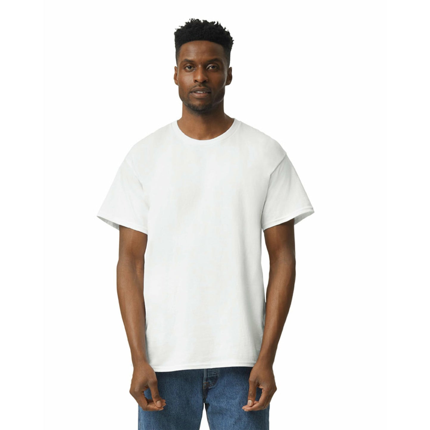 Gildan Men's G2000 Ultra Cotton Adult T-Shirt, 2-Pack, White, Large