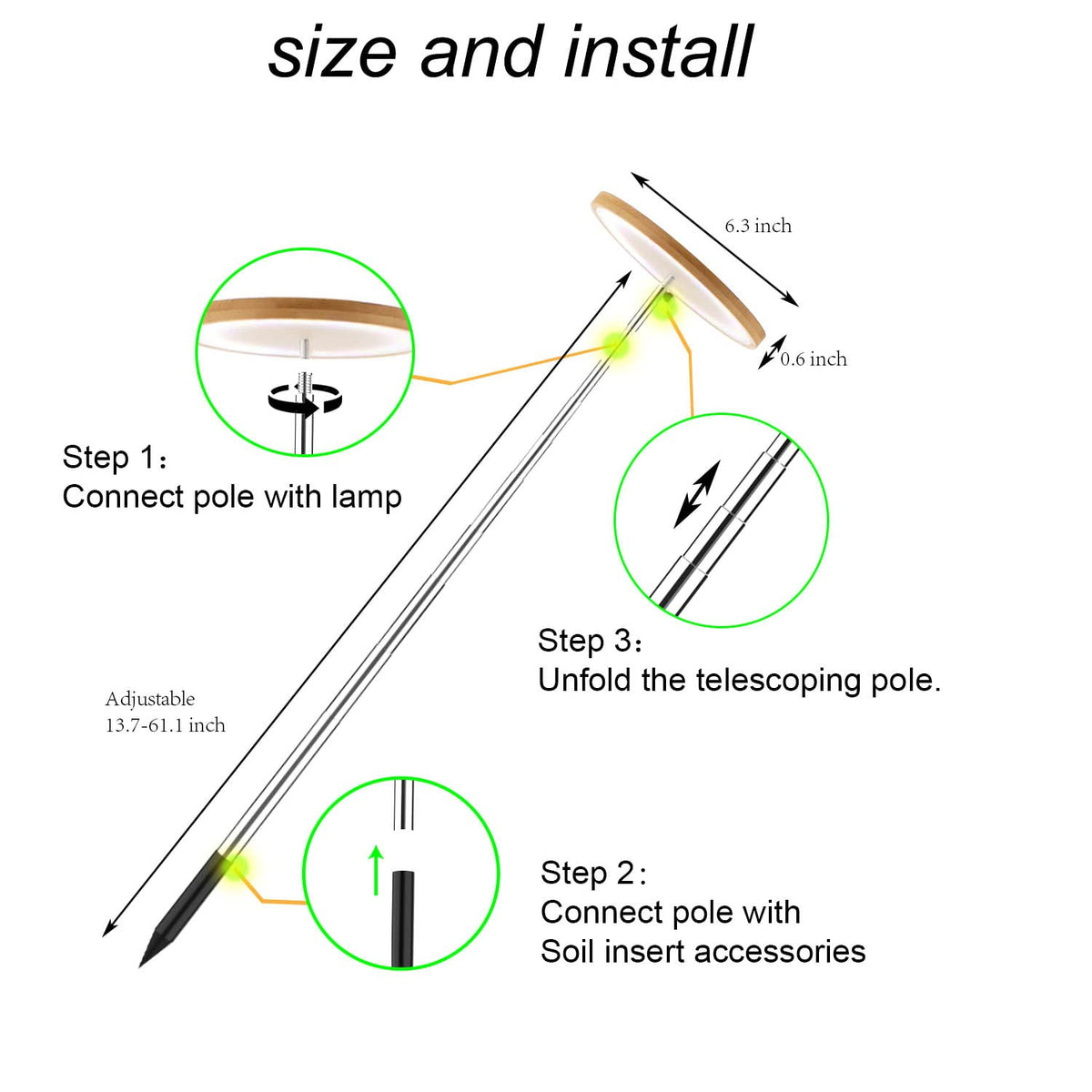 yadoker - Luz de crecimiento de plantas, luz LED de crecimiento de espectro completo para plantas de interior, altura ajustable, temporizador automático, bajo voltaje seguro de 5 V, ideal para luces